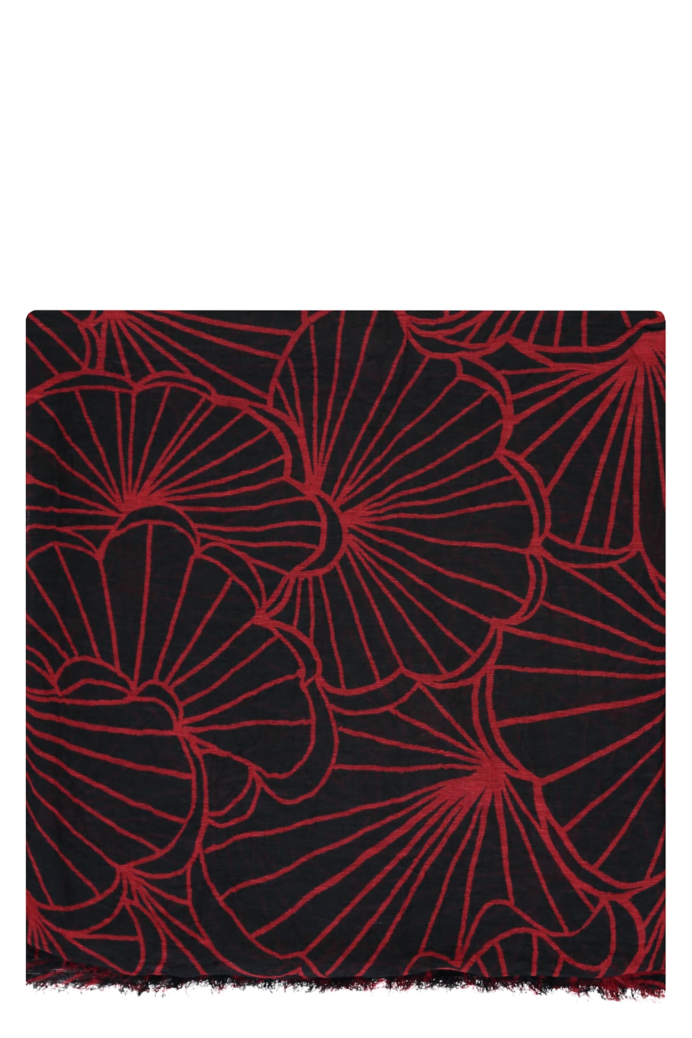 Emporio Armani Printed Scarf In Black