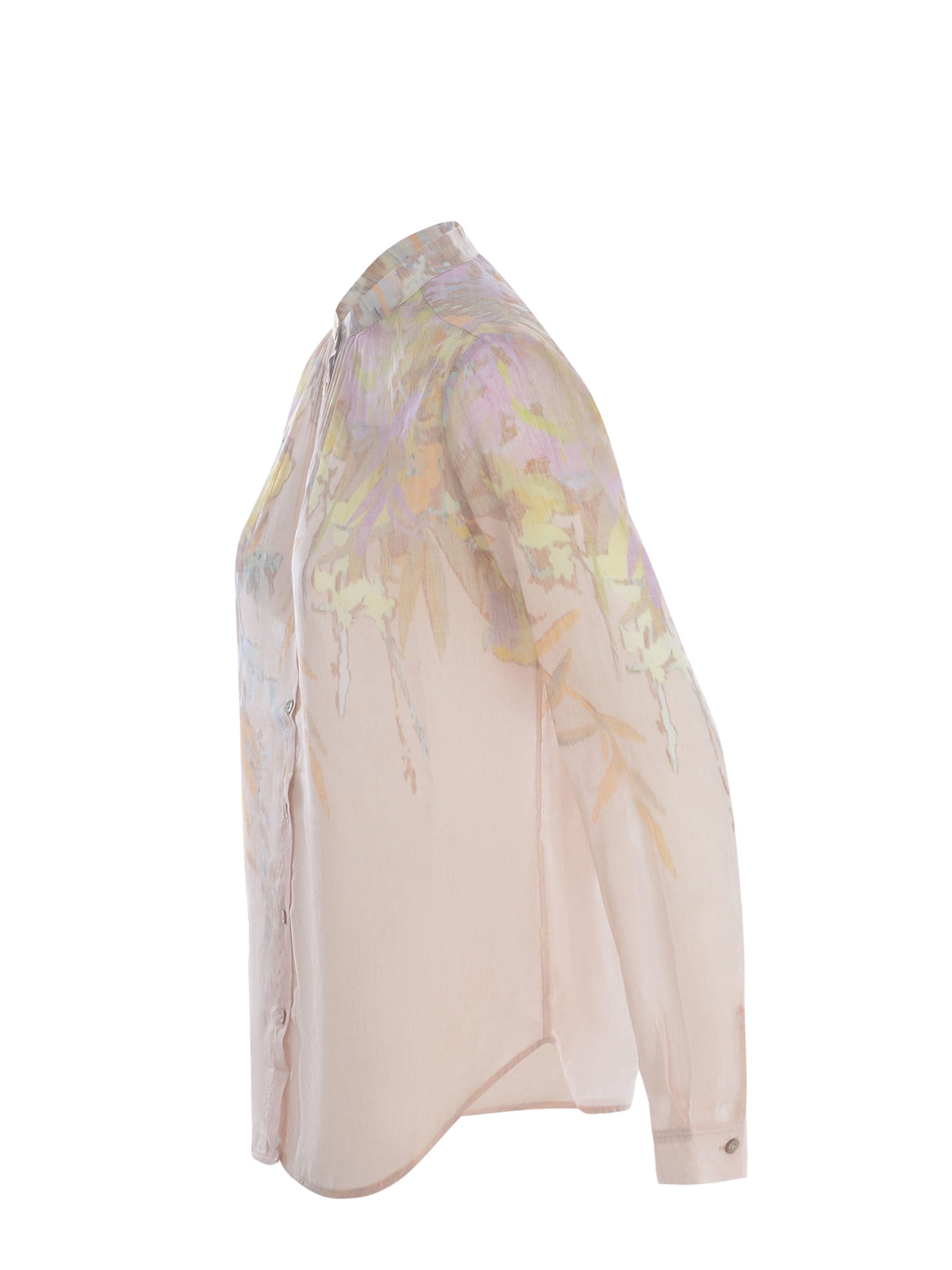 Shop Forte Forte Shirt  Made Of Cotton And Silk Muslin In Rosa Cipria