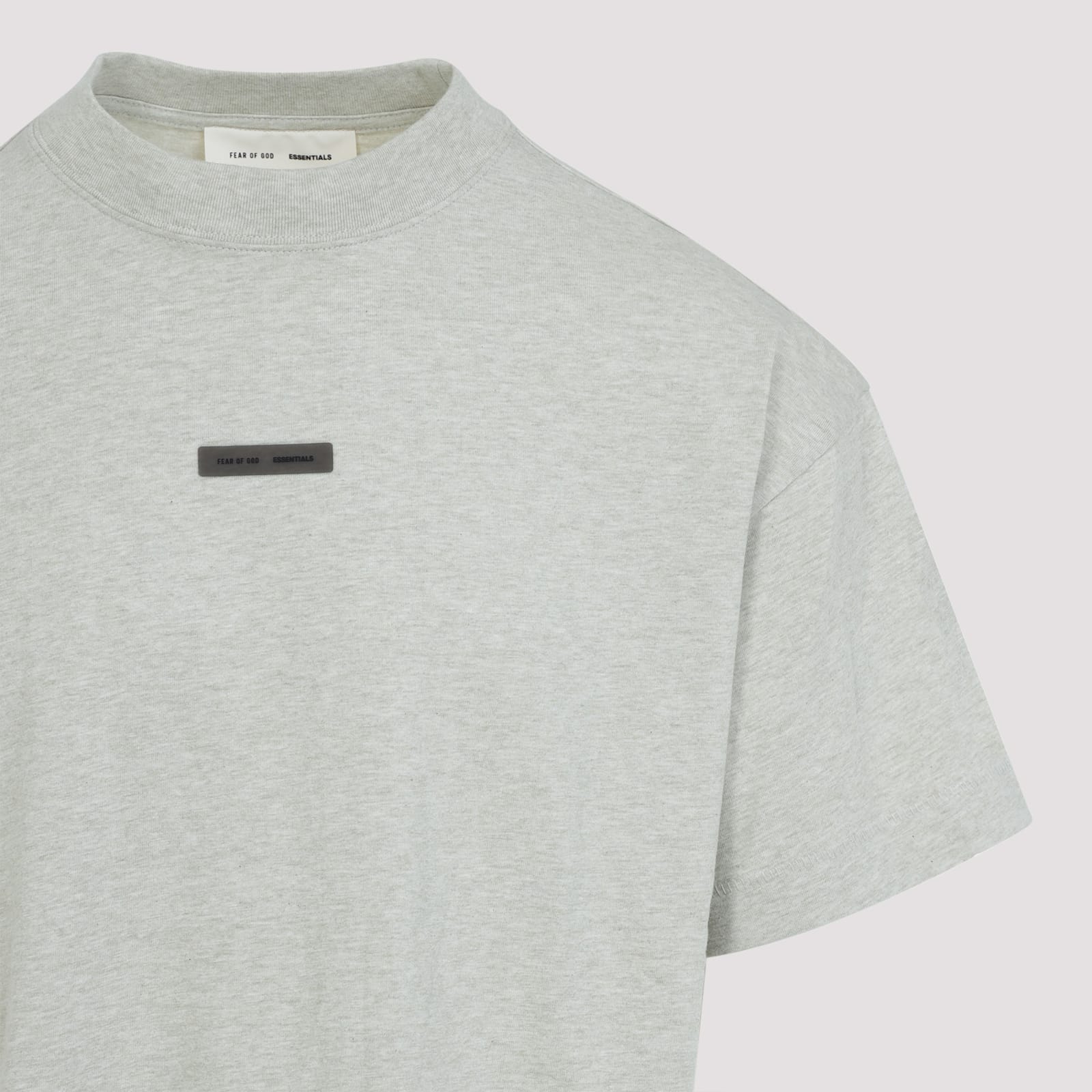 Fear Of God Long-sleeved T-shirt With Ribbed Crew Neck And Signature Logos In Neutral
