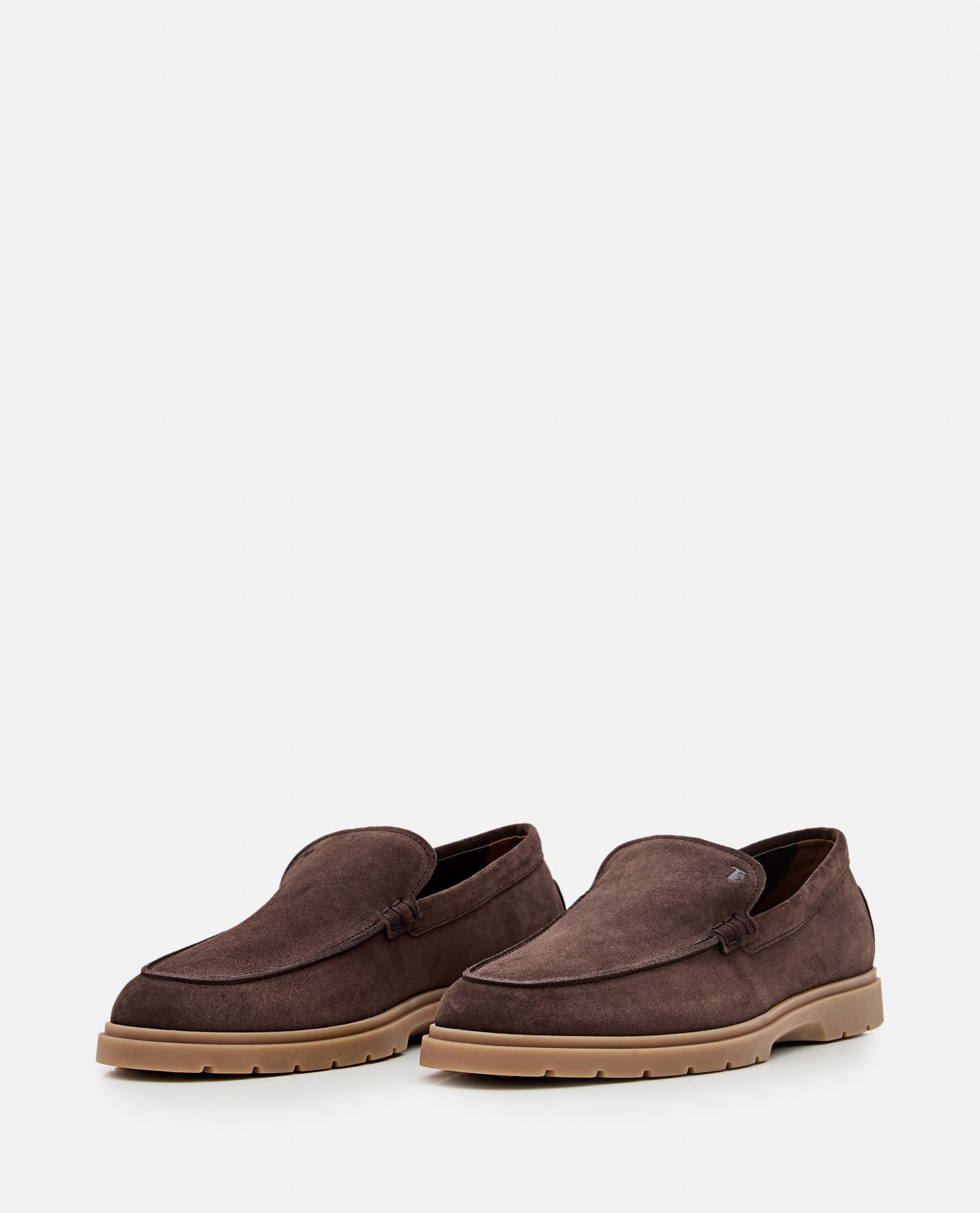 Shop Tod's Mocassino Suede Marrone In Brown