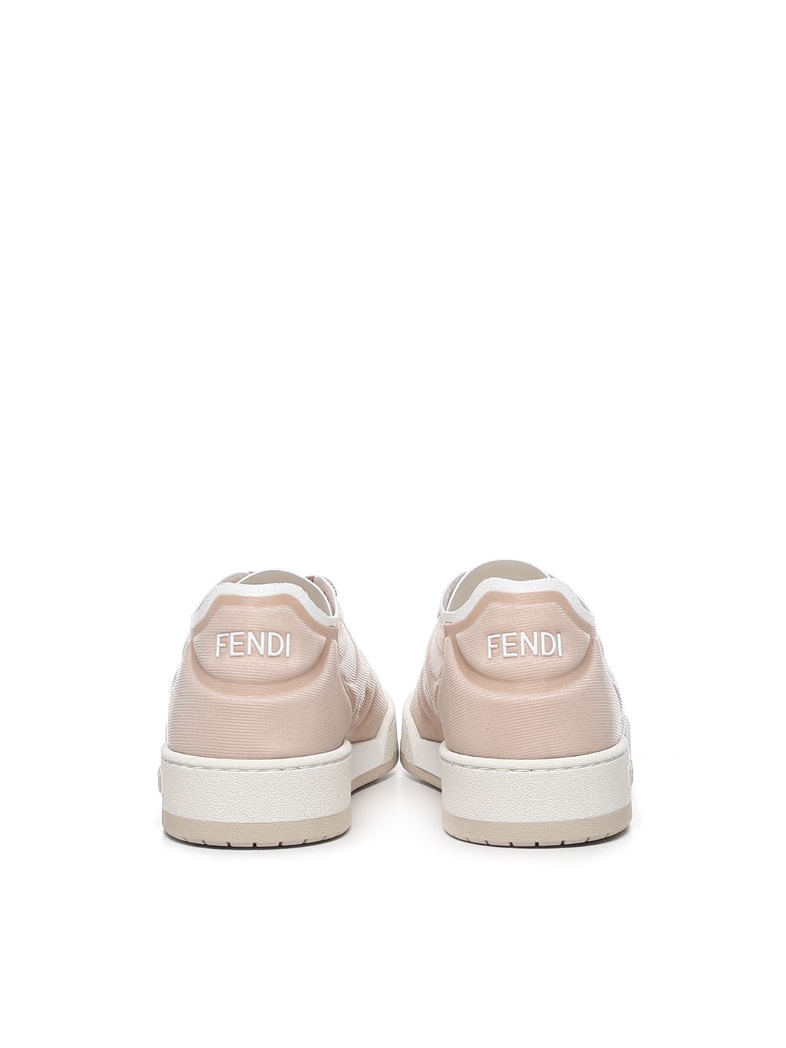 Shop Fendi Logo Sneakers In Fabric In Flora+bianco