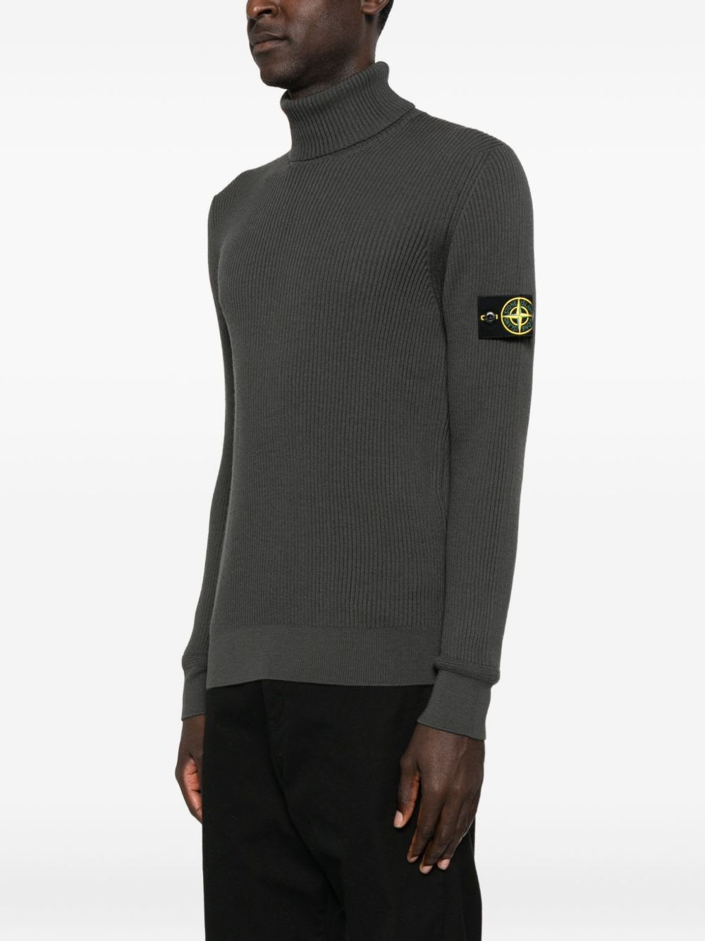 Stone Island Gray Turtleneck Sweater In Gray