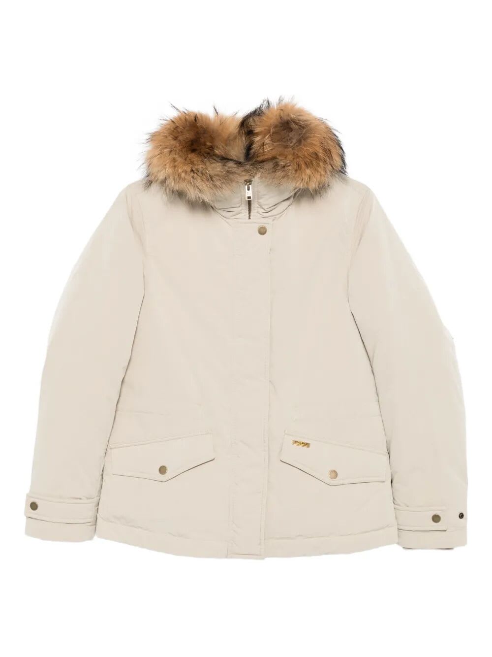 Woolrich Grace Fur Jacket In Sand