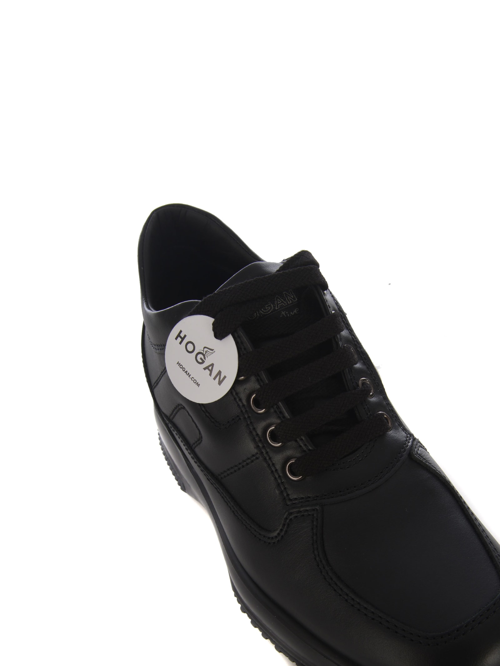 Shop Hogan Sneakers  Interactive In Leather In Black
