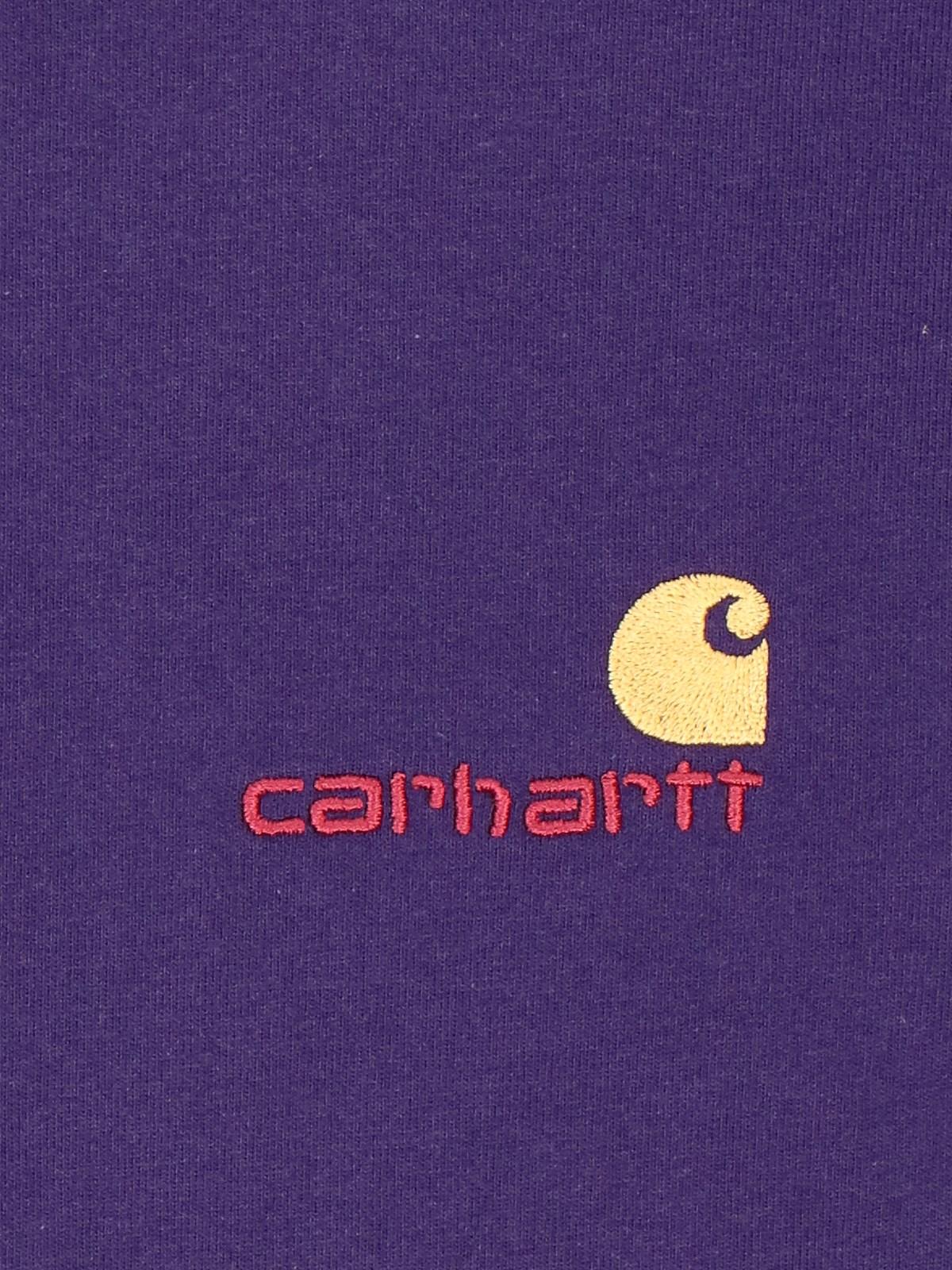 Shop Carhartt T-shirt S/s American Script In Viola