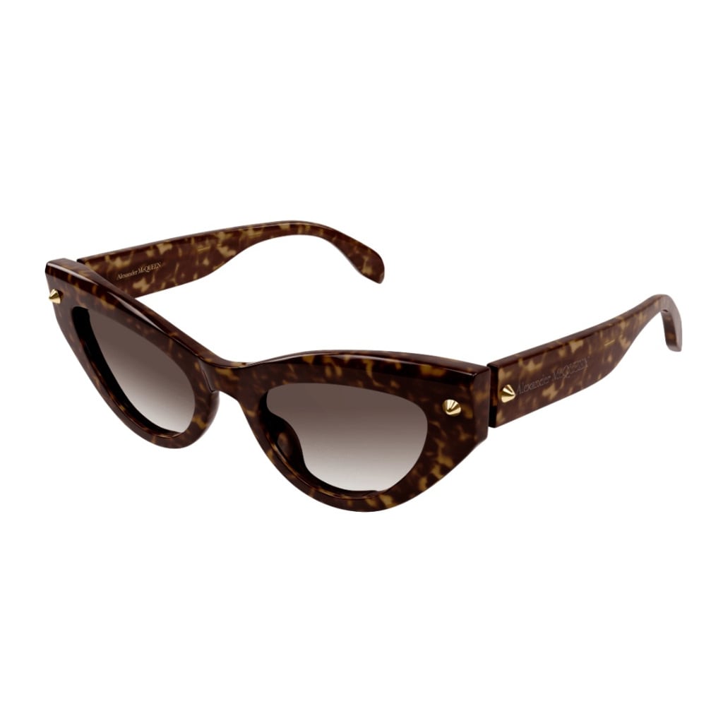 Shop Alexander Mcqueen Am0407s 002 Sunglasses In Tartarugato