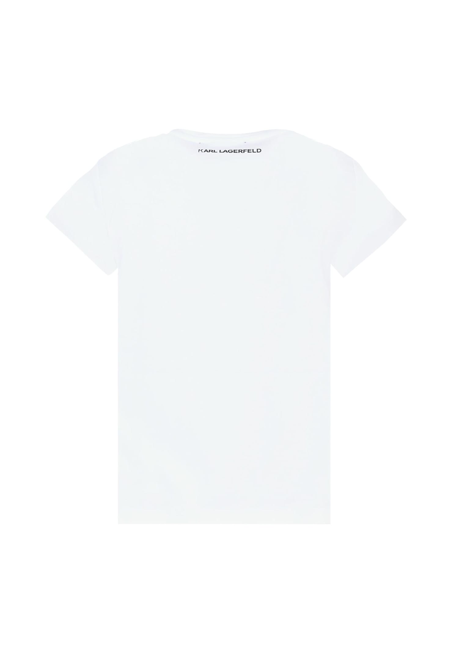Karl Lagerfeld White T-shirt For Girl With In White