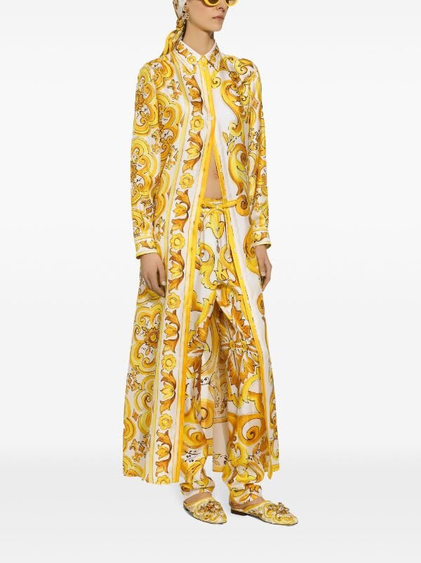 Shop Dolce & Gabbana Pantaloni St Maiolica In Tn Giallo