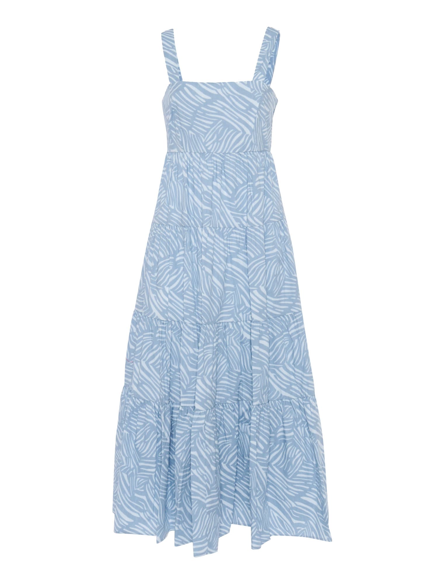 Shop Michael Kors Zebra Midi Dress In Light Blue