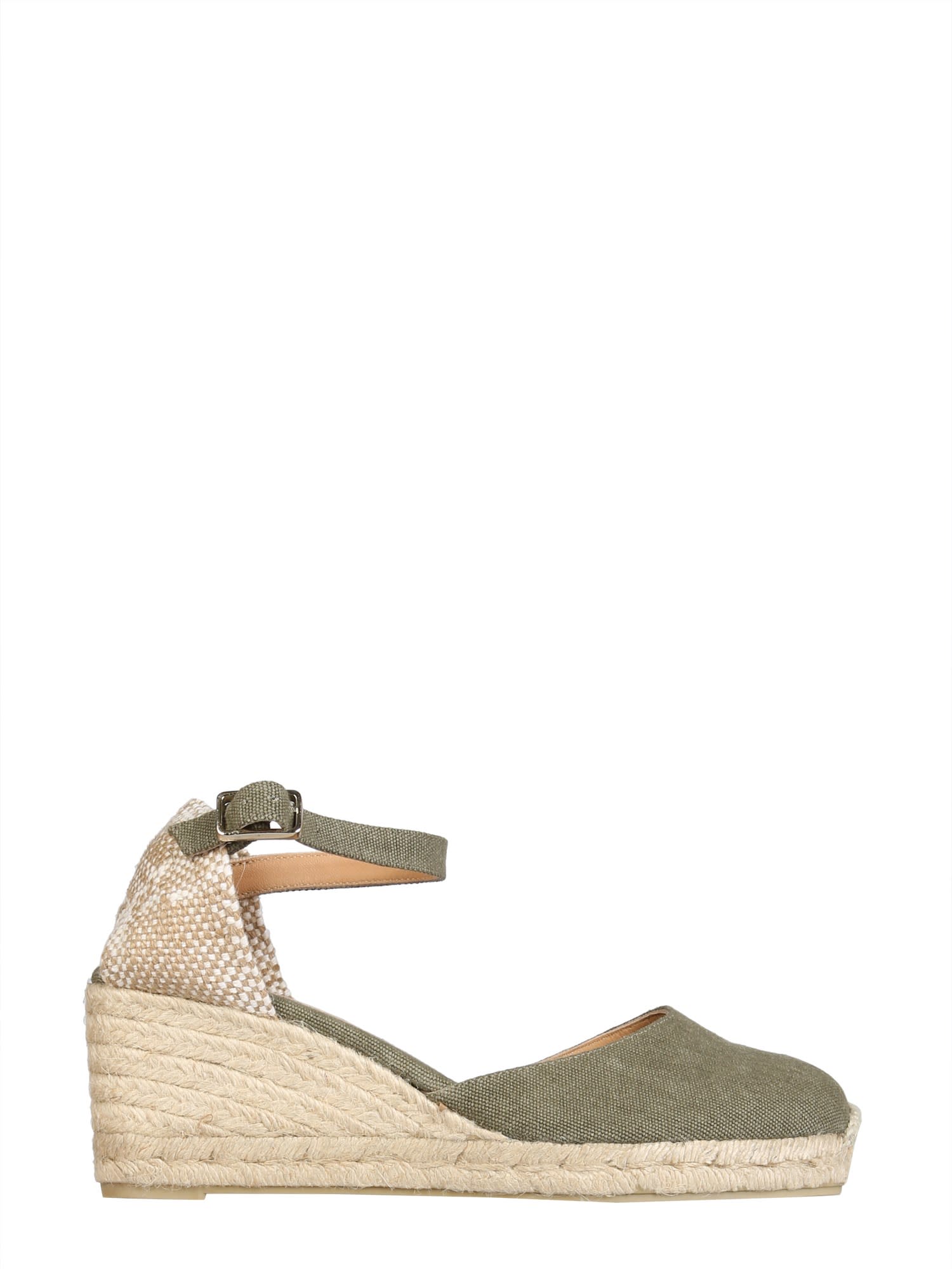 Castaã±er 70mm Raffia Wedge Espadrilles In Verde