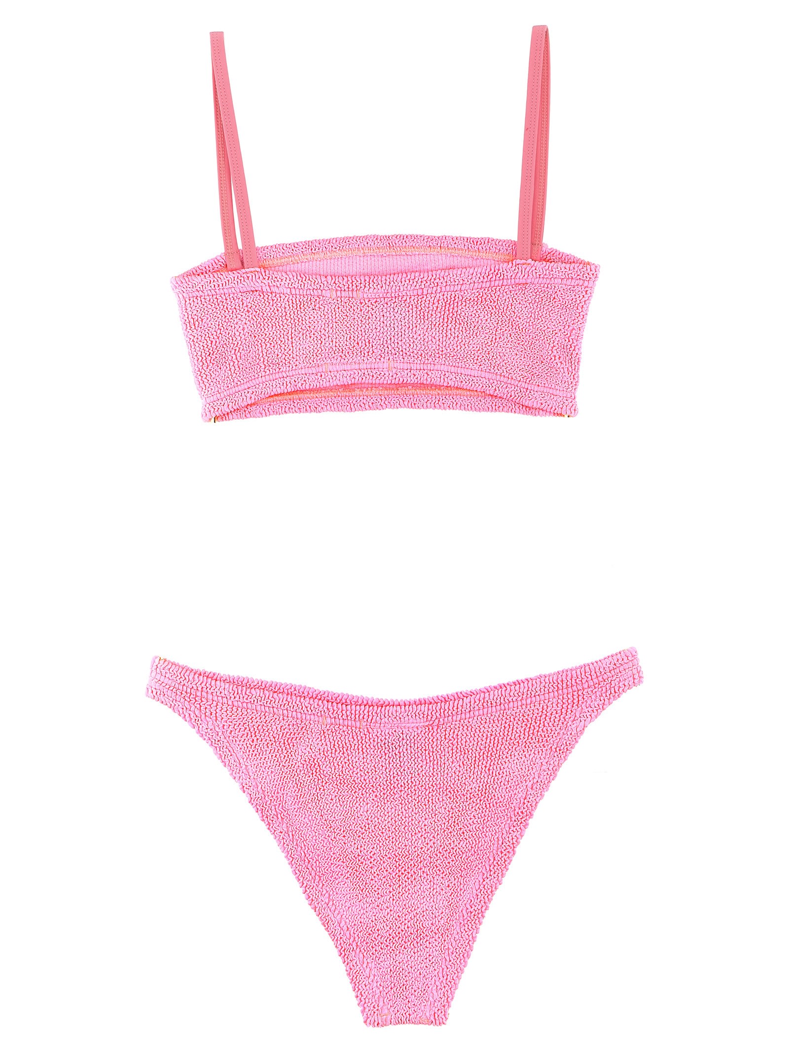 Hunza G Gigi Crinkle-knit Bikini In Pink