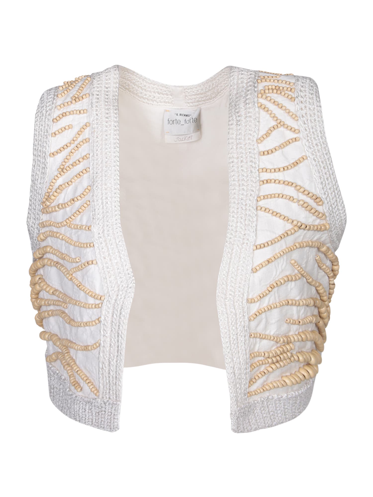 Shop Forte Forte Beaded Embroidered Ivory Vest In White