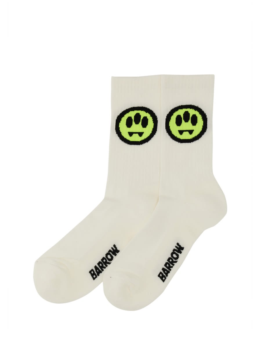 Shop Barrow Socks With Logo In White