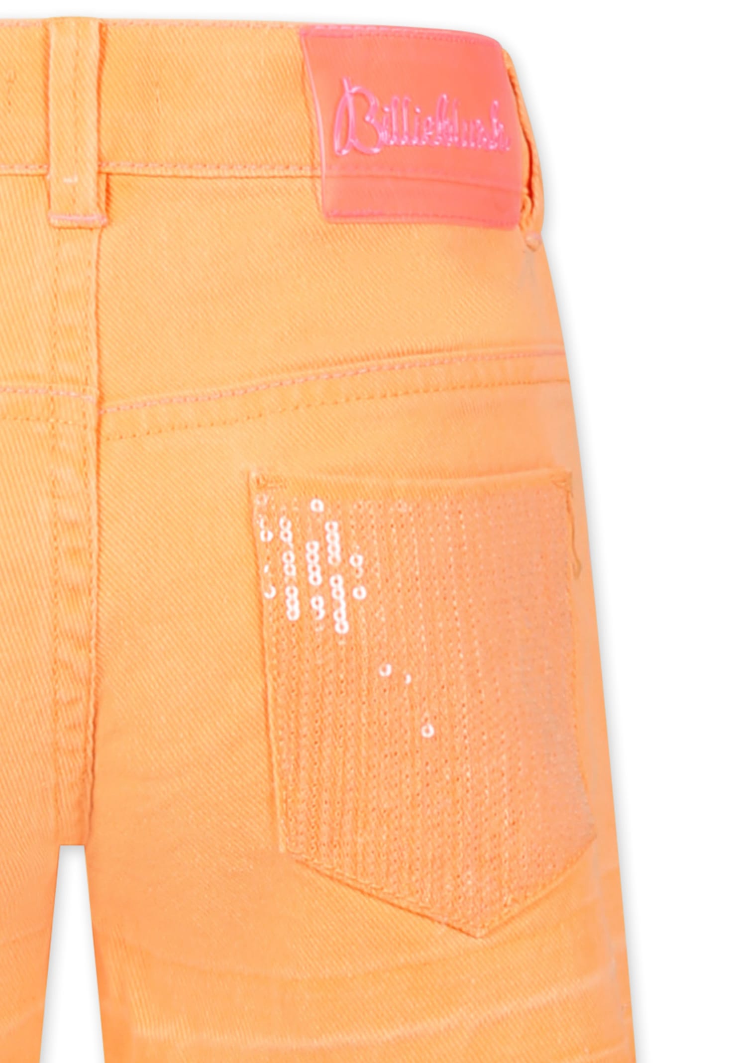 Billieblush Orange Shorts For Girl With Sequins In Orange