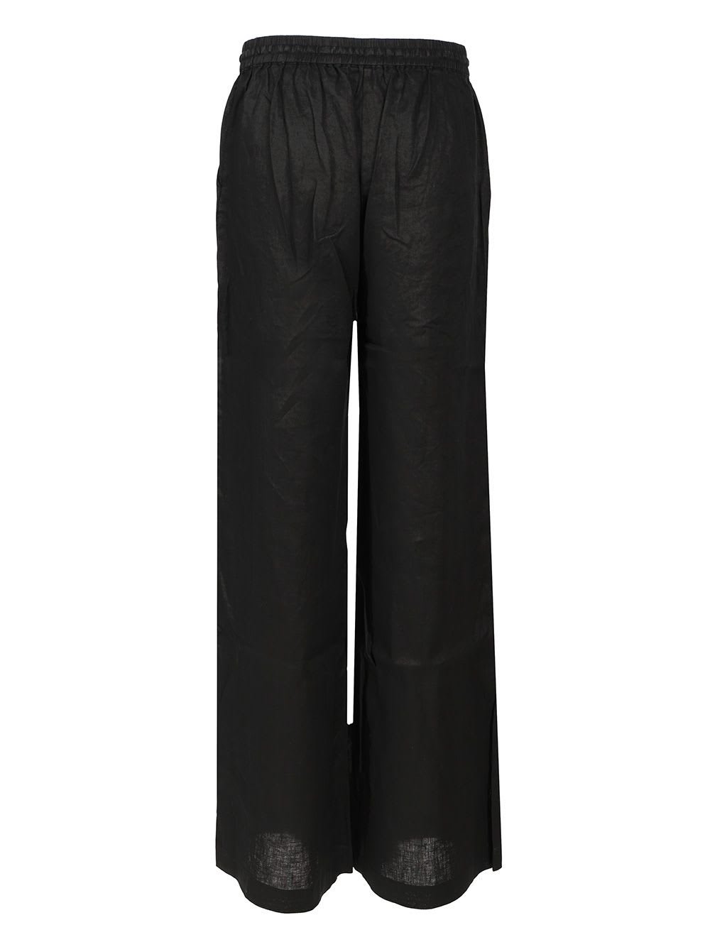 Shop P.a.r.o.s.h Beach25 Linen Pant In Black