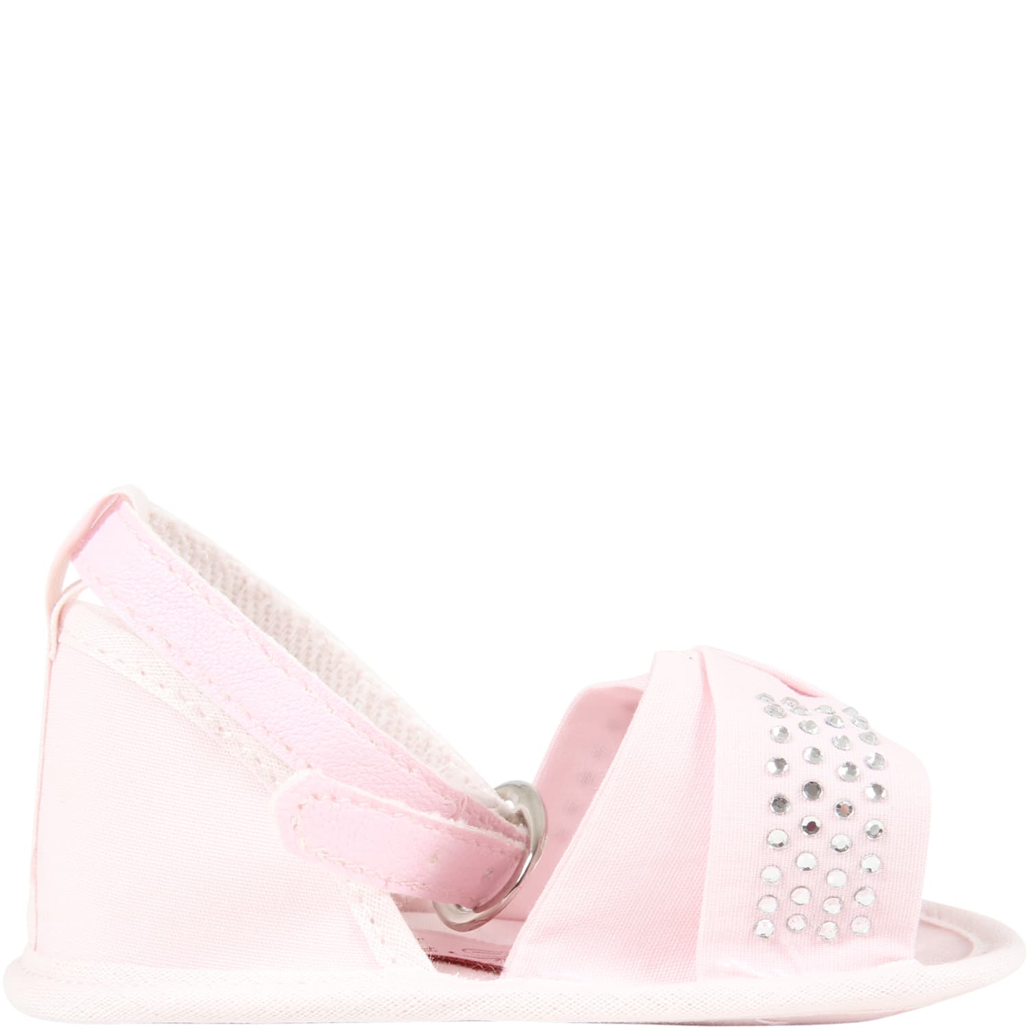Blumarine Pink Sandals For Baby Girl With Logo