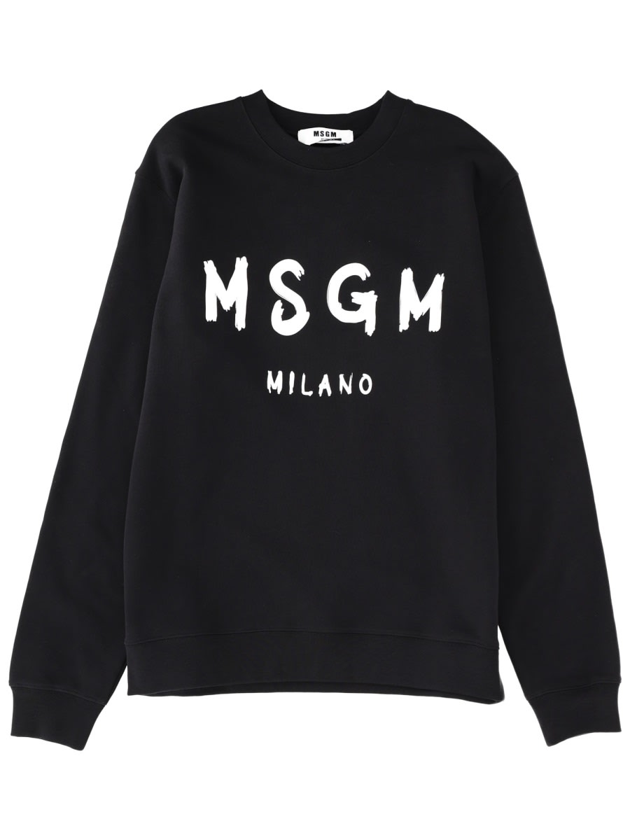 Msgm Sweatshirt With Logo In Black