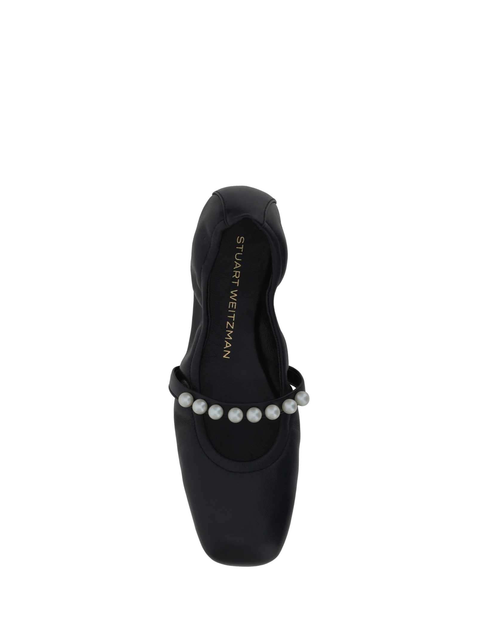 Shop Stuart Weitzman Goldie Ballerinas In Black