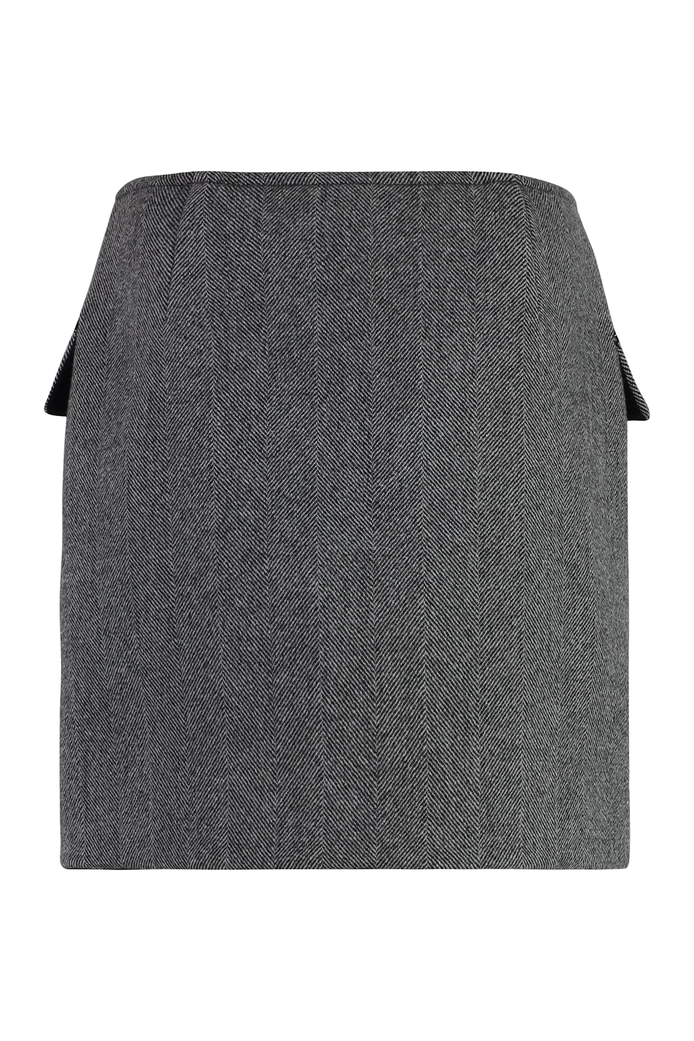 Shop Sportmax Laccio Wool Mini Skirt In Black