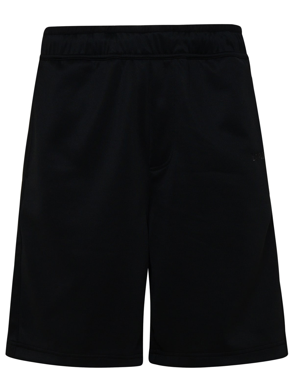 Black Cotton Blend Bermuda Shorts