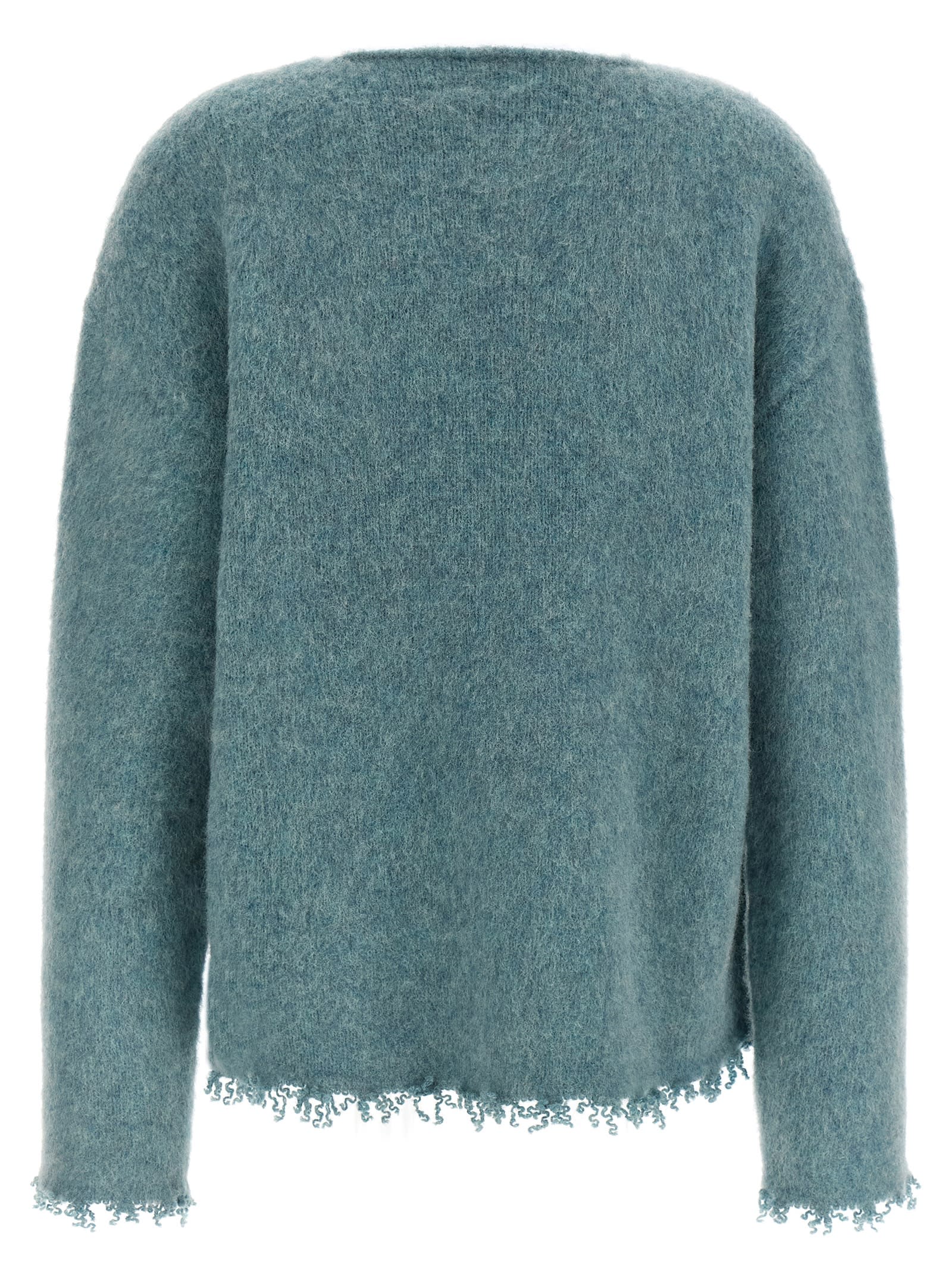 Jil Sander Fringed Sweater Sweaters And Cardigans Light Blue In Blue