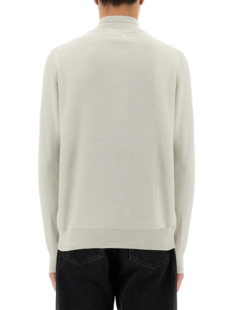 Belstaff Zip Sweater Textured Knit In Beige