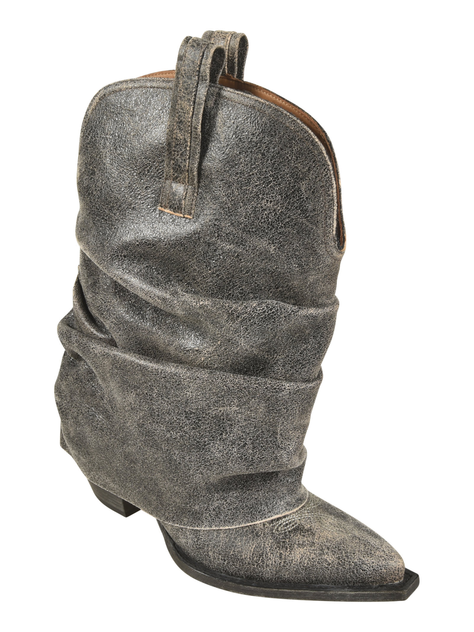 R13 Sleeve Cowboy Boot In Black