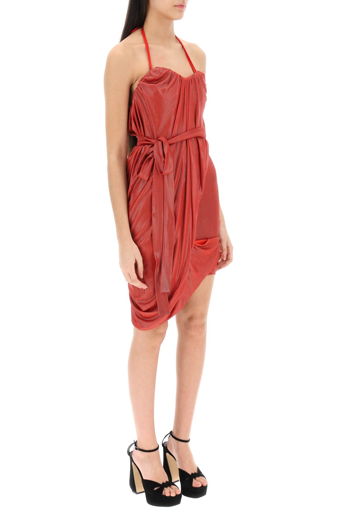 Shop Vivienne Westwood Cloud Draped Mini Dress In Red (red)
