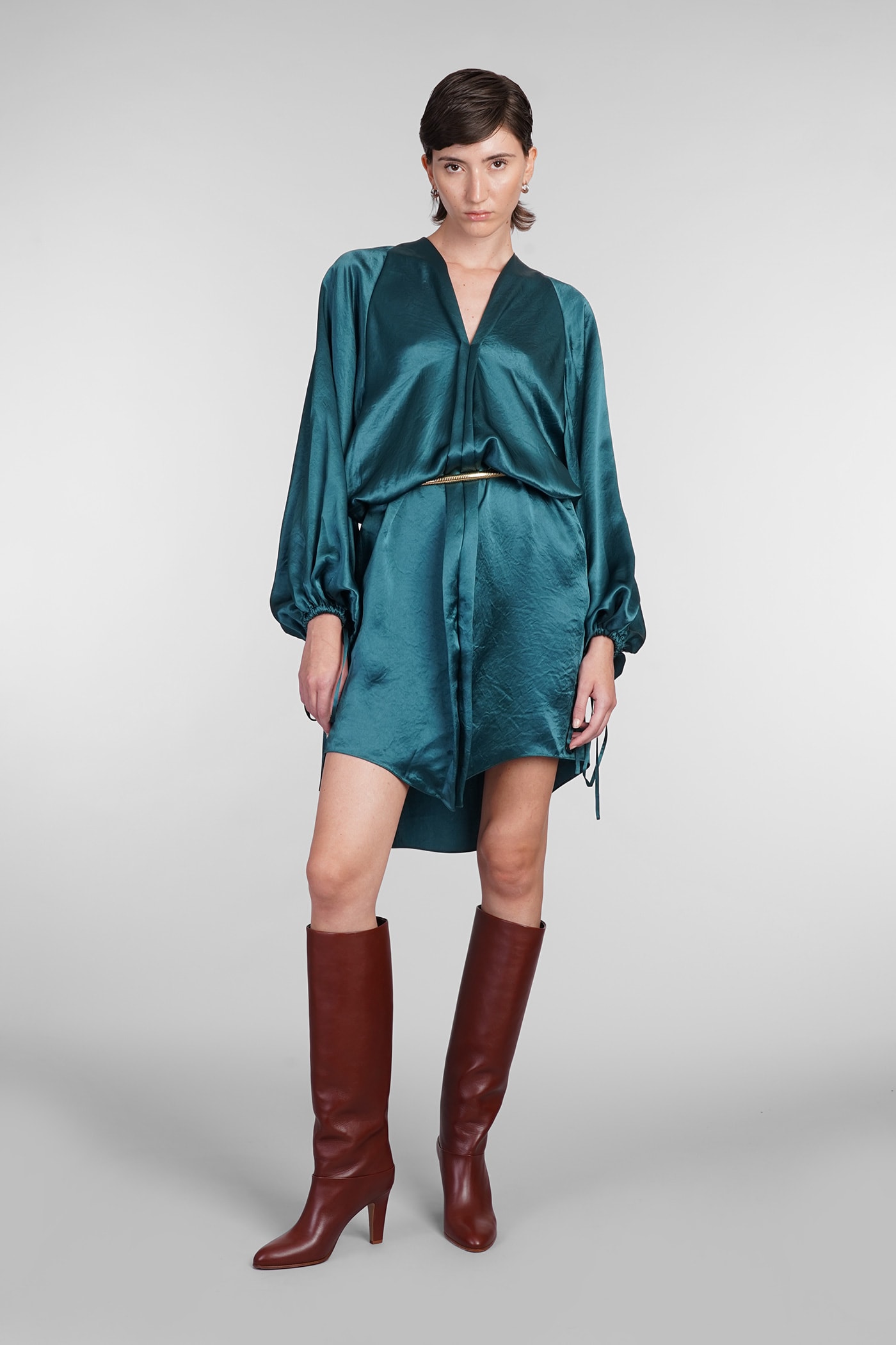 Shop Lanvin Dress In Green Acetate