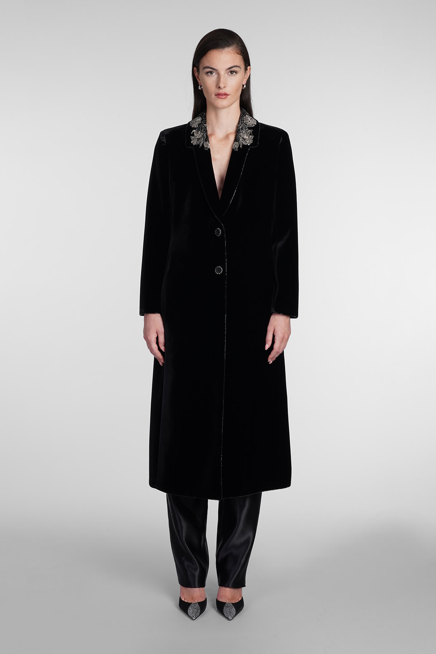 GIORGIO ARMANI COAT IN BLACK VISCOSE