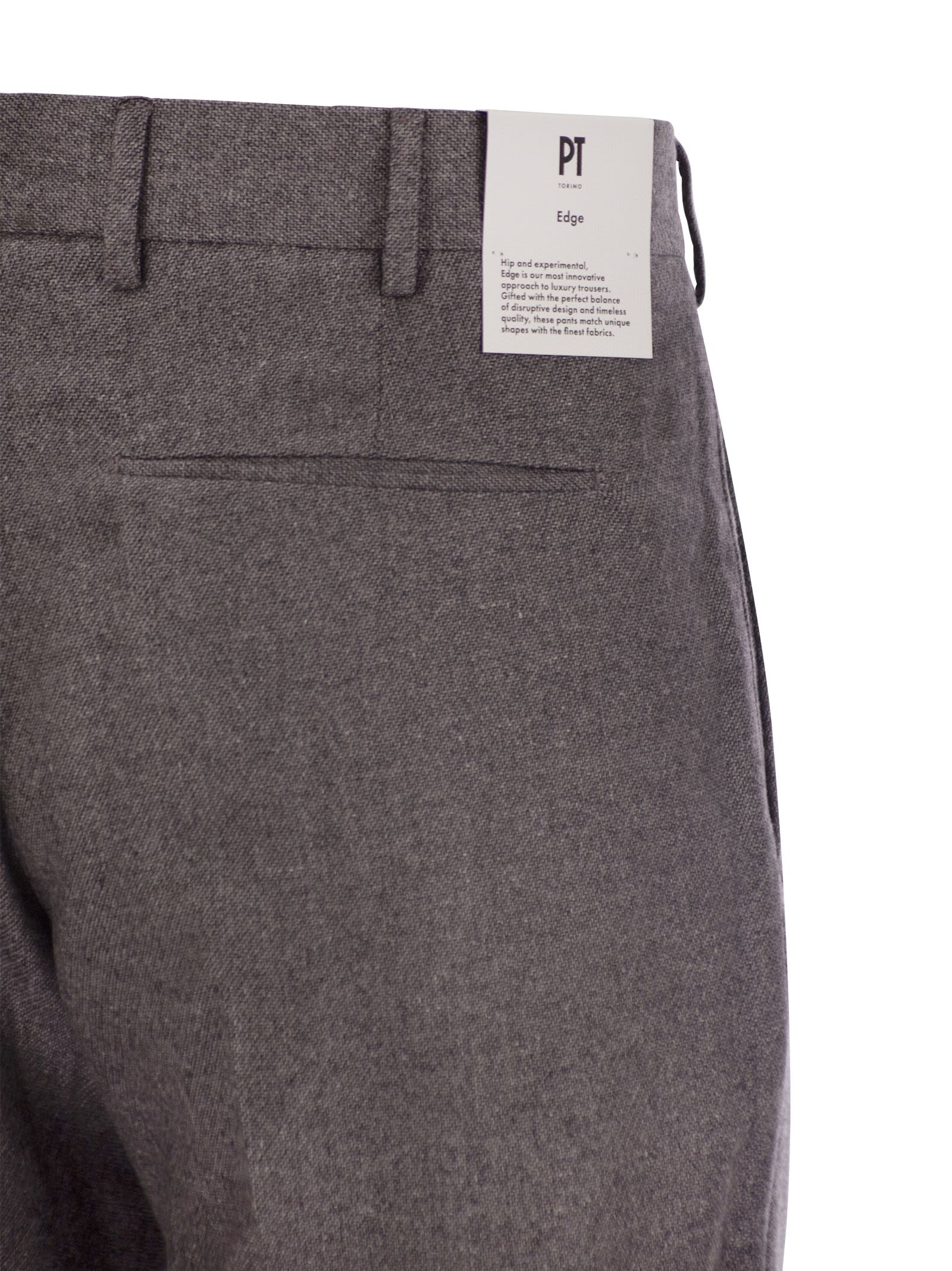 Pt Torino Rebel - Wool And Silk Flannel Trousers In Brown
