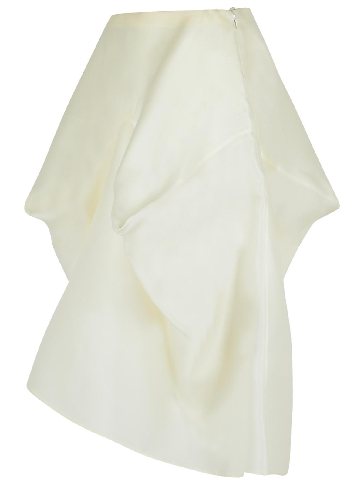 Khaite Sawyer White Silk Skirt In Cream