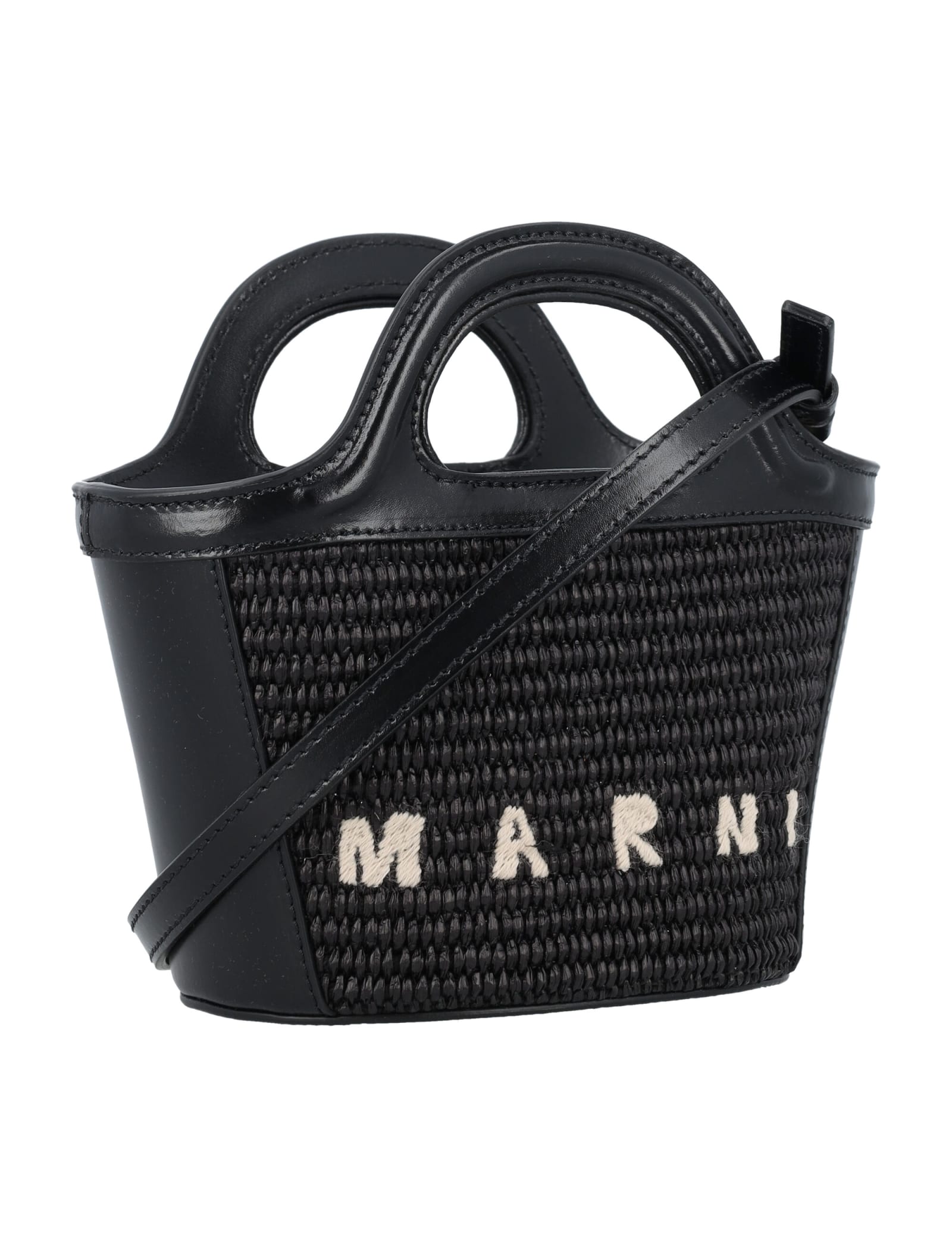 Shop Marni Tropicalia Micro Bag In Black