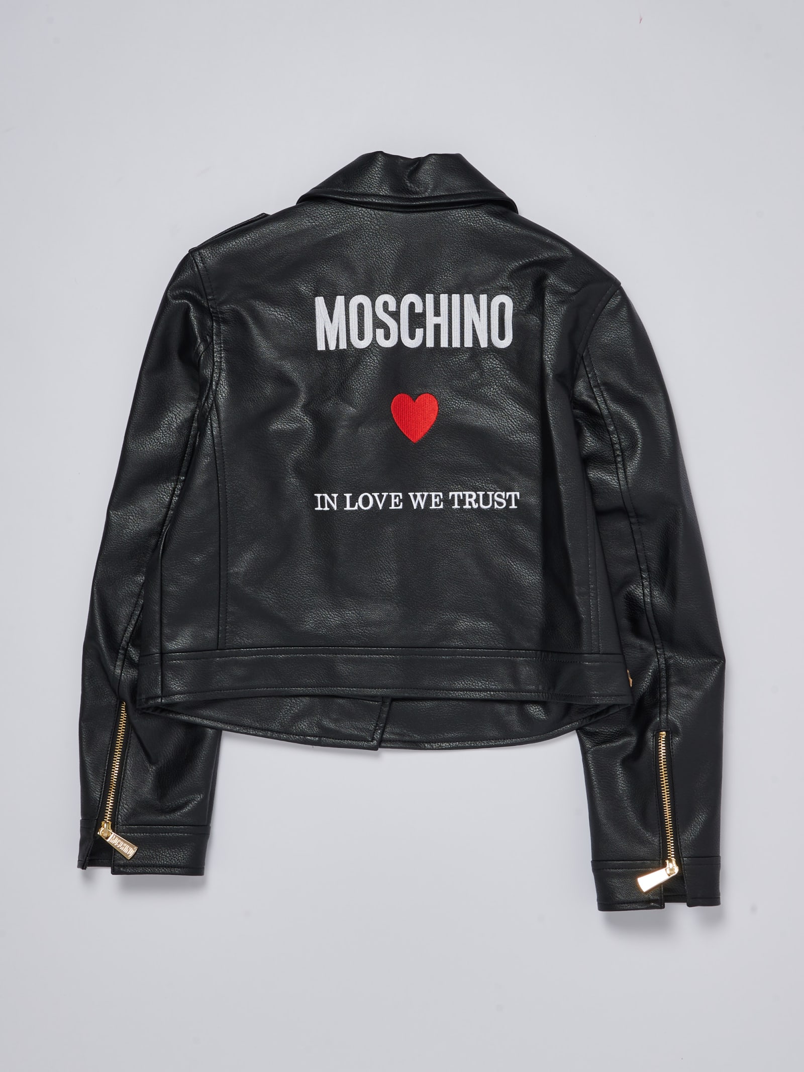 Shop Moschino Biker Jacket Jacket In Nero