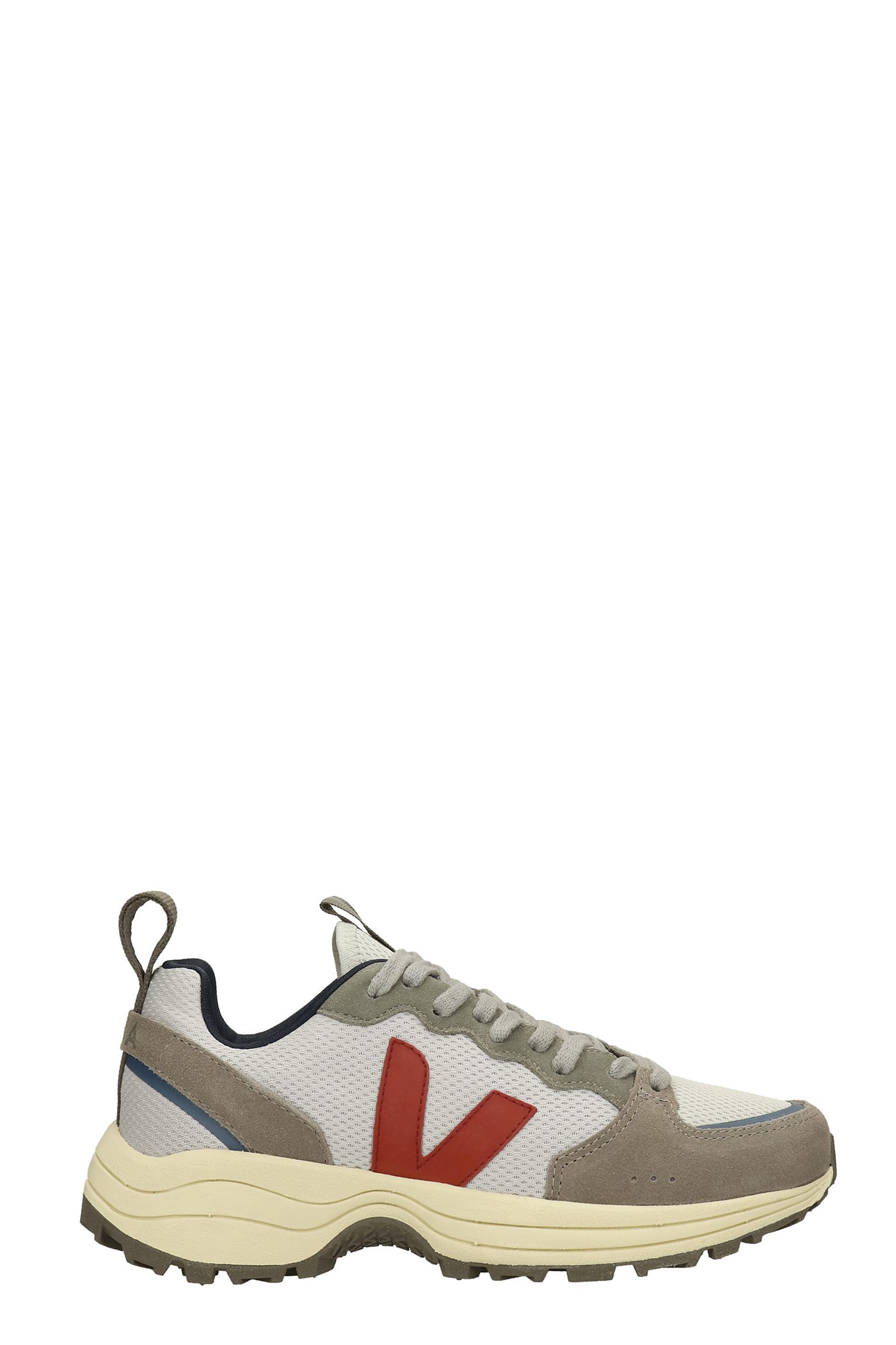 Veja Venturi Sneakers In Grey Suede And Fabric