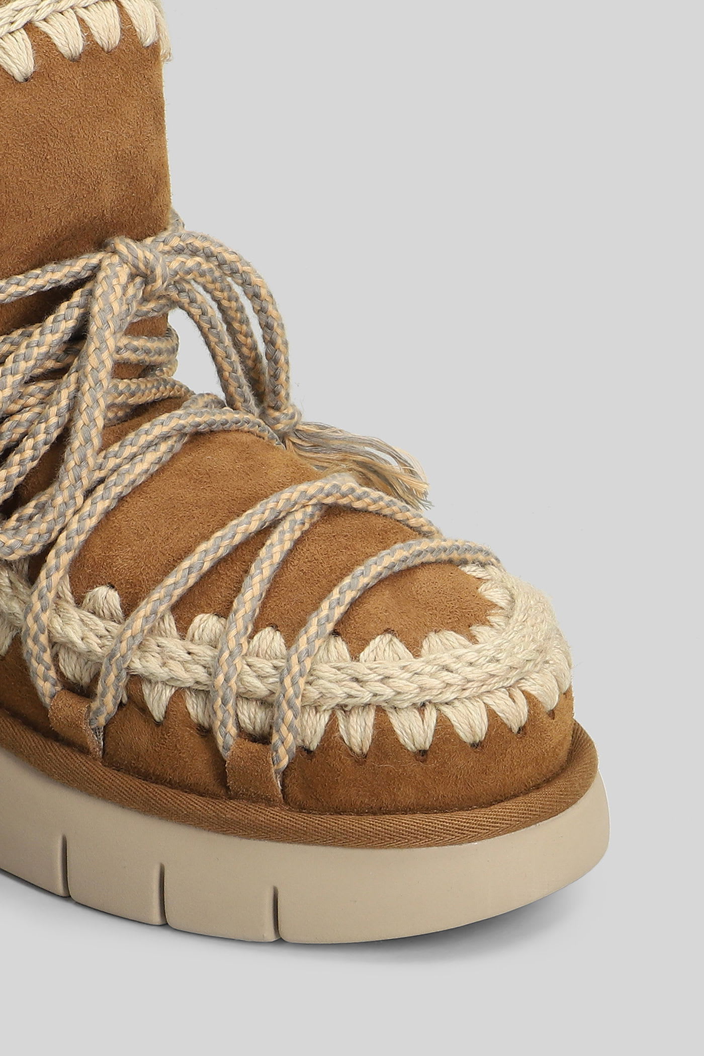 Mou Bounce Boot Scoubied High Heels Ankle Boots In Brown Suede In Brown