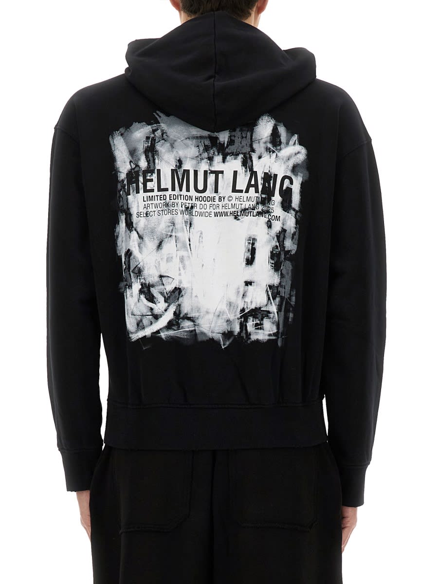 Helmut Lang Black Scribble Hoodie In Black