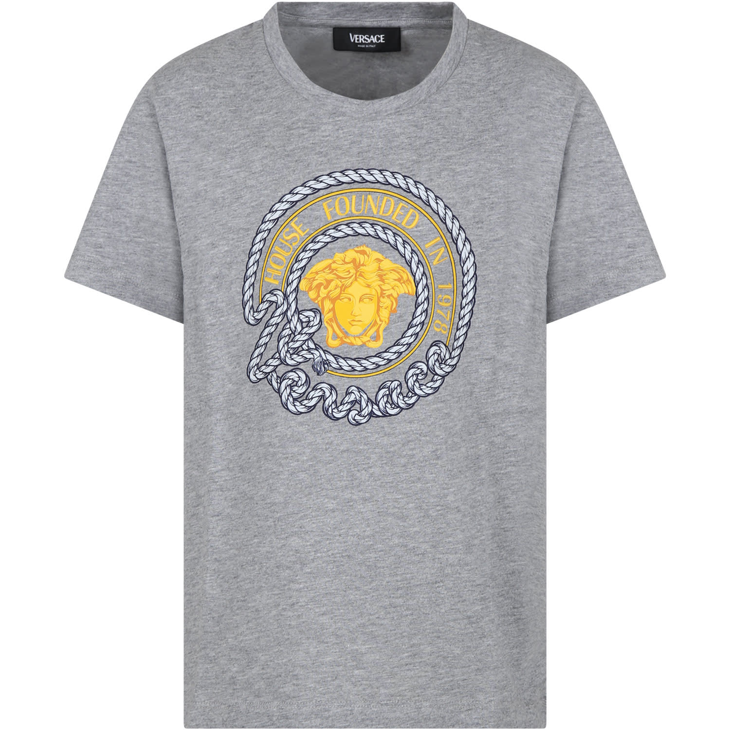 Versace Grey T-shirt For Boy With Medusa