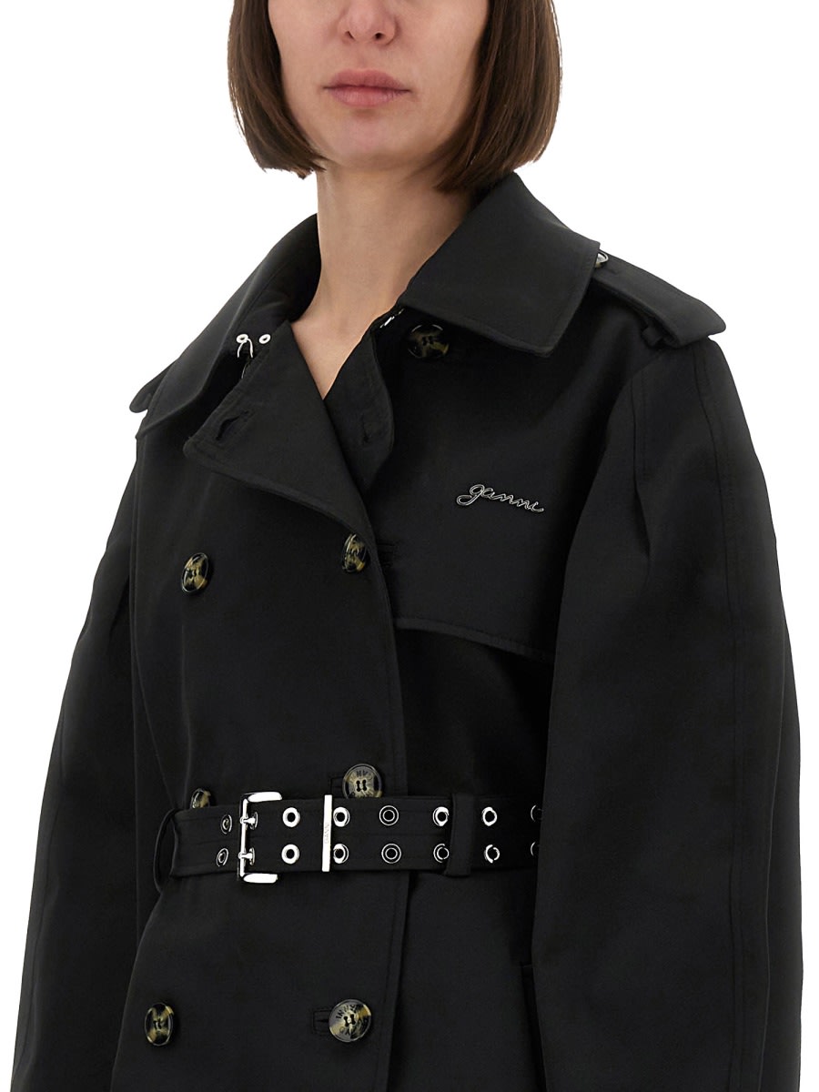 Ganni Twill Midi Trench Buckle