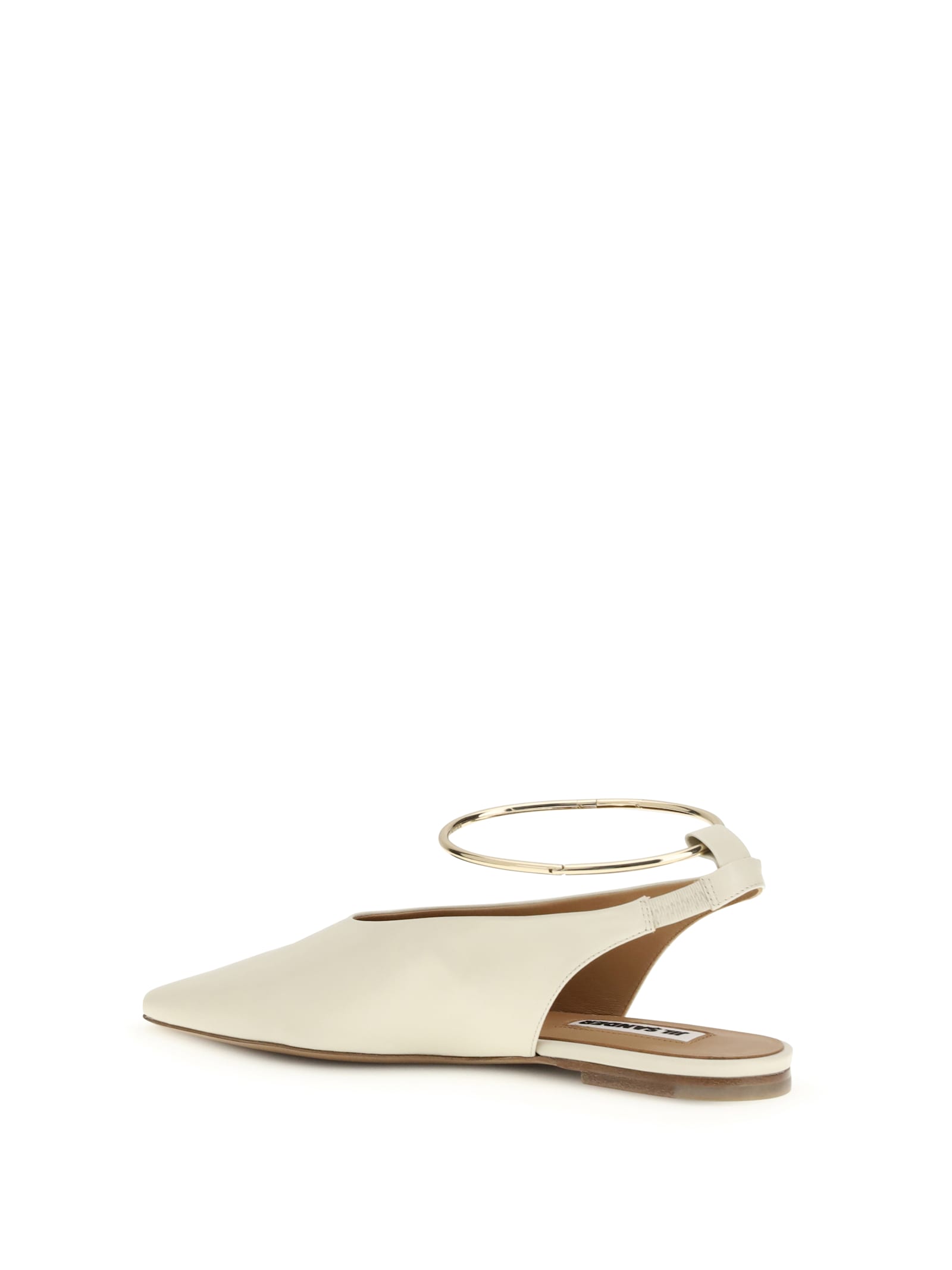 Jil Sander Leather Slingback Ballets In White