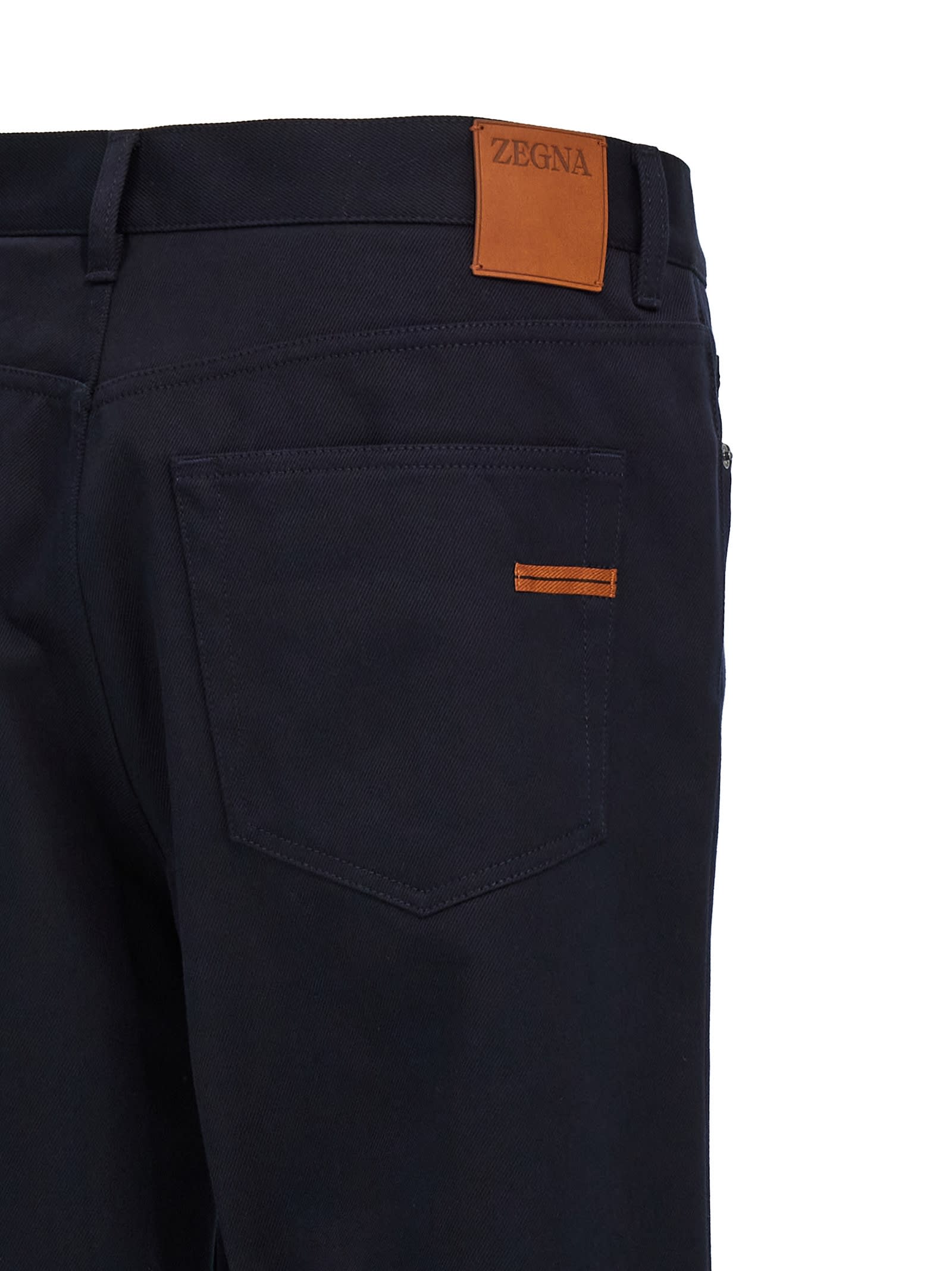 Shop Zegna Canvas Pants In Blue