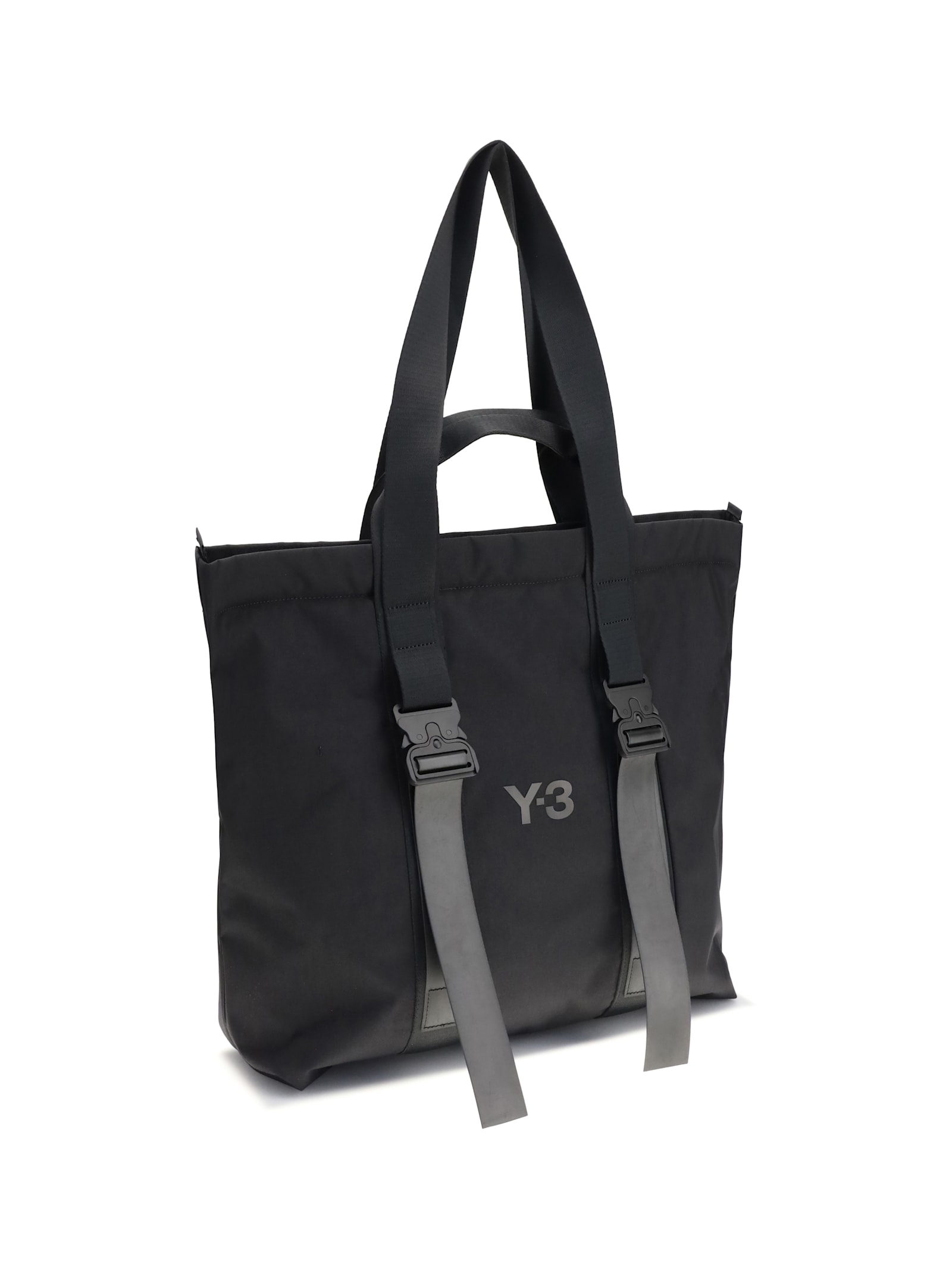 Y-3 Spacious Tote Bag With Leather Straps And Embossed Logo