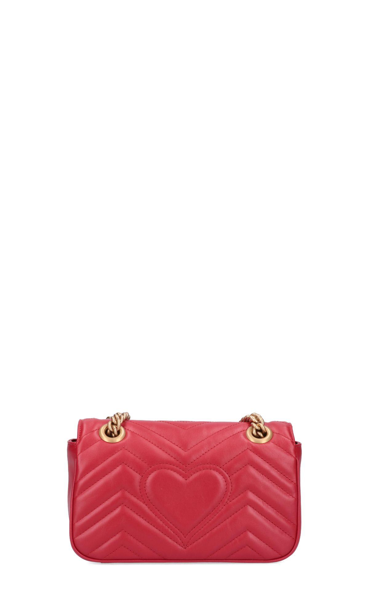 Shop Gucci Gg Marmont Shoulder Bag In Red