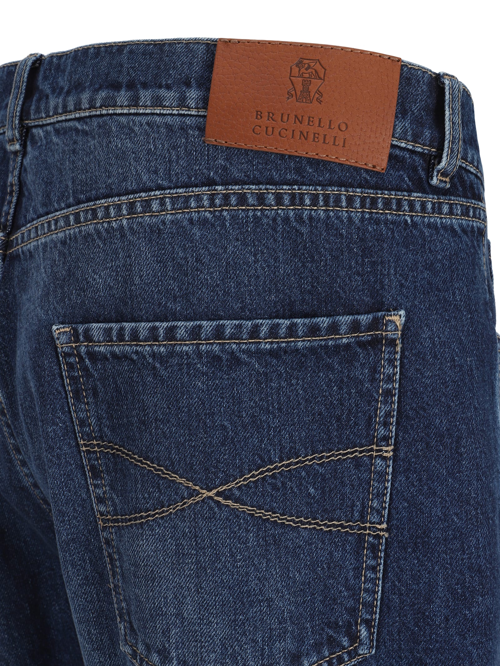 Shop Brunello Cucinelli Jeans In Denim Scuro Old