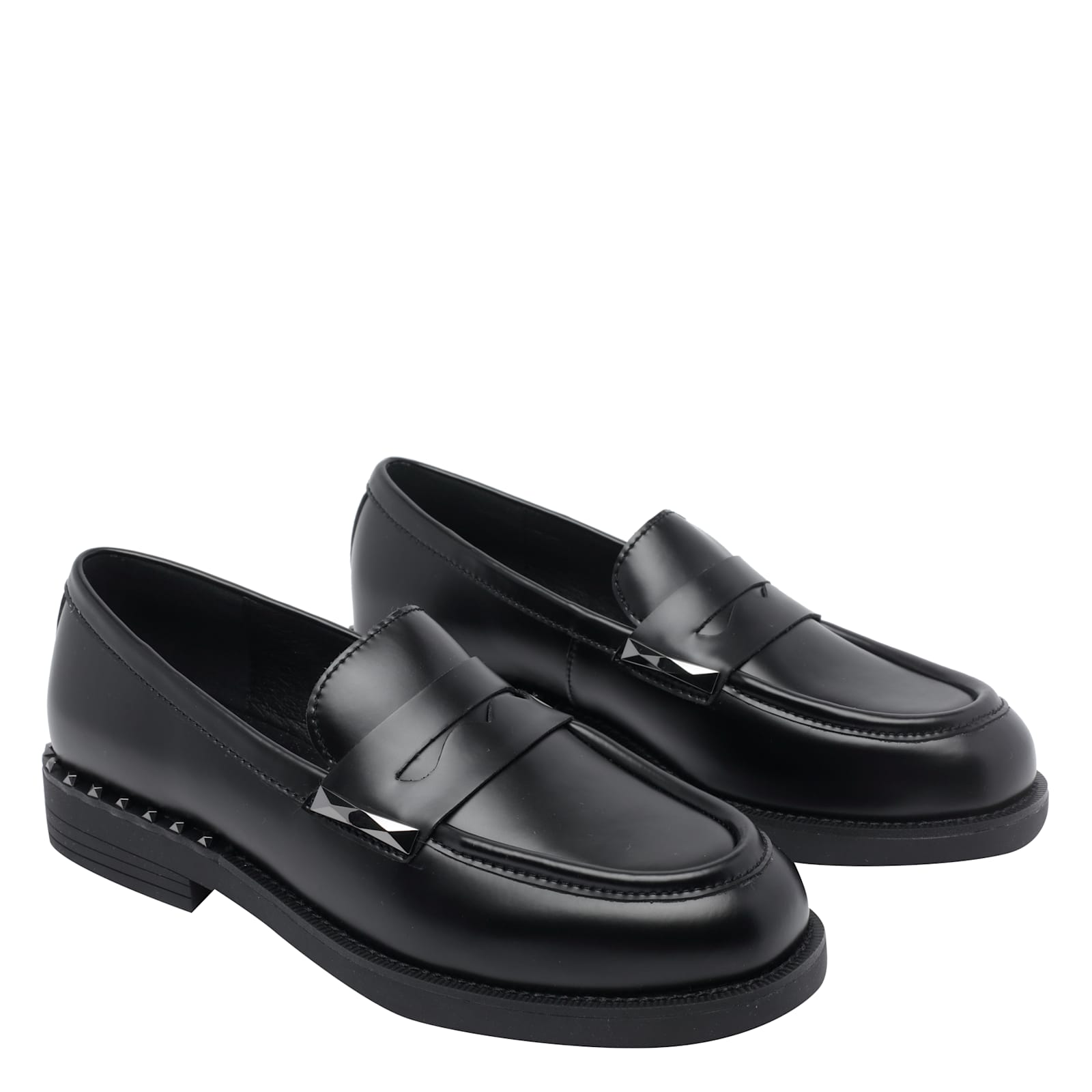 Ash Whisper Studs Black Loafer In Multi