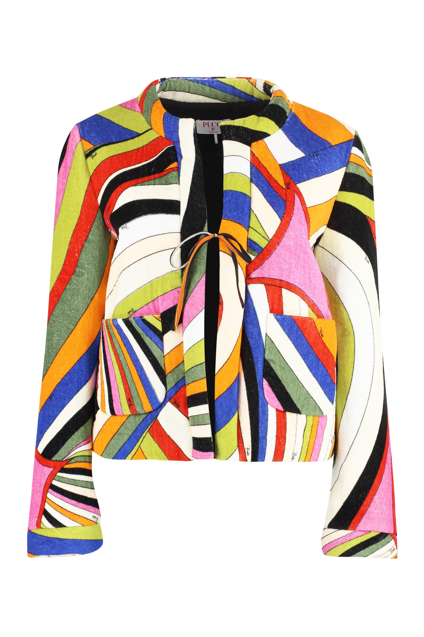 Shop Pucci Printed Cotton Jacket In Multicolour