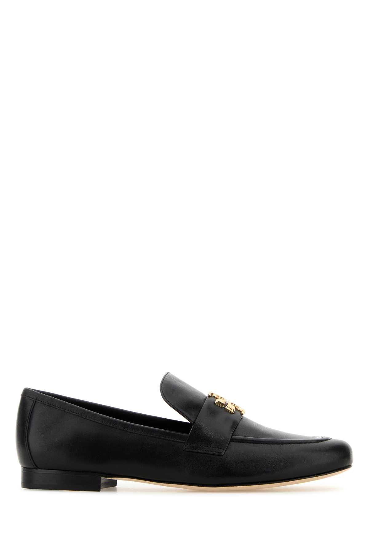 Shop Tory Burch Black Leather Eleanor Loafers