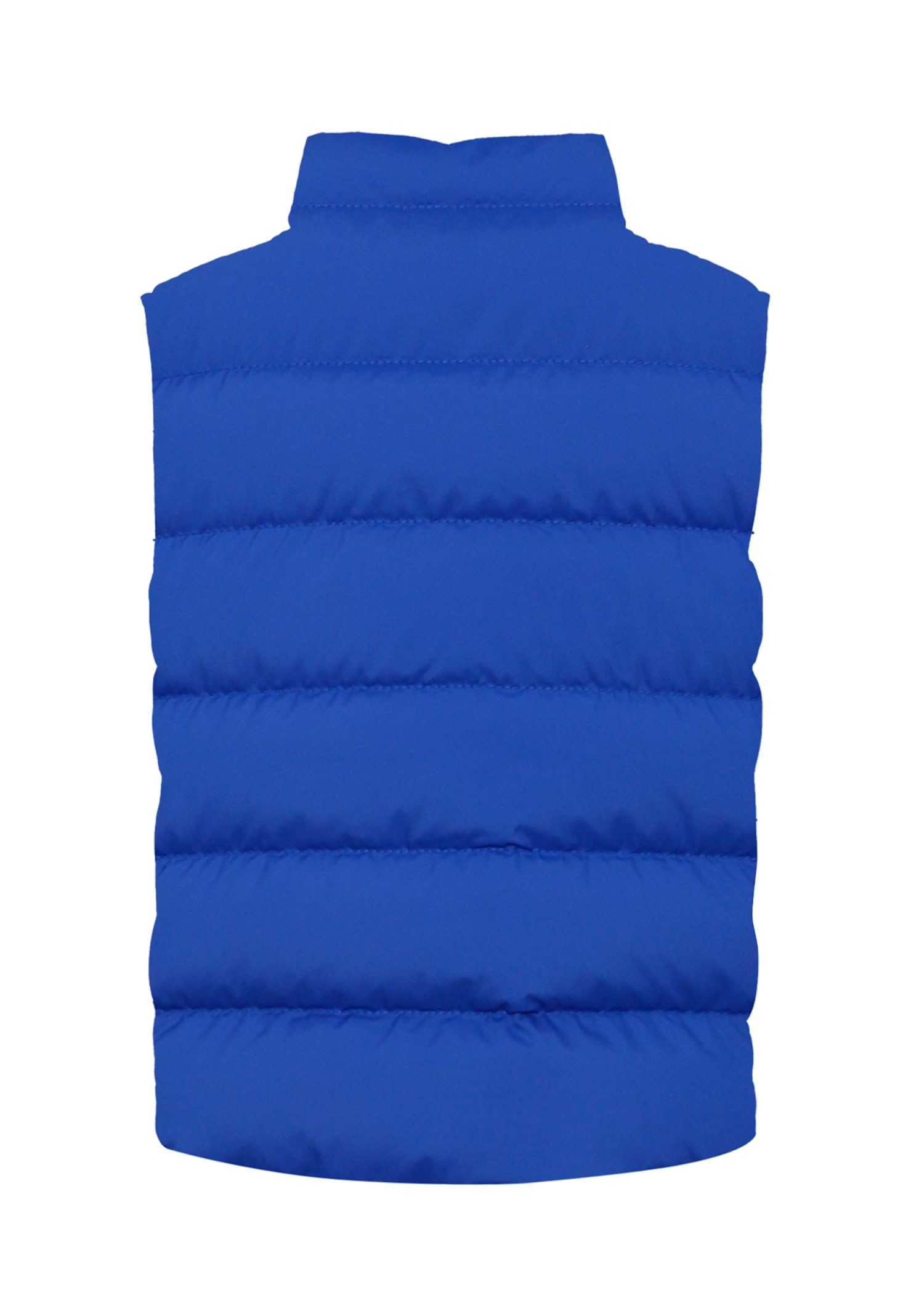 Moncler Blue Vest For Boy With Logo In Blue