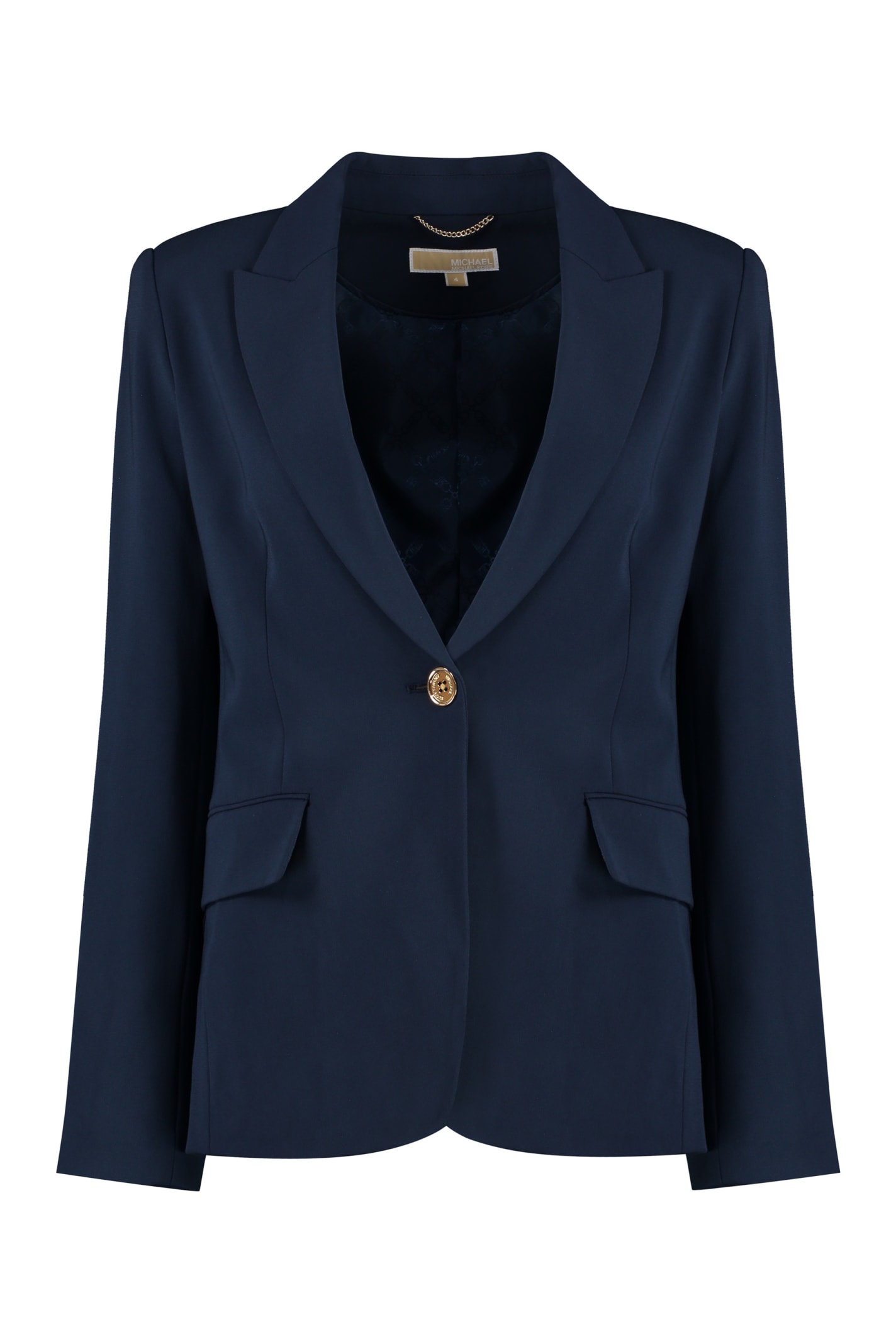 Shop Michael Michael Kors Single-breasted One Button Jacket In Blue