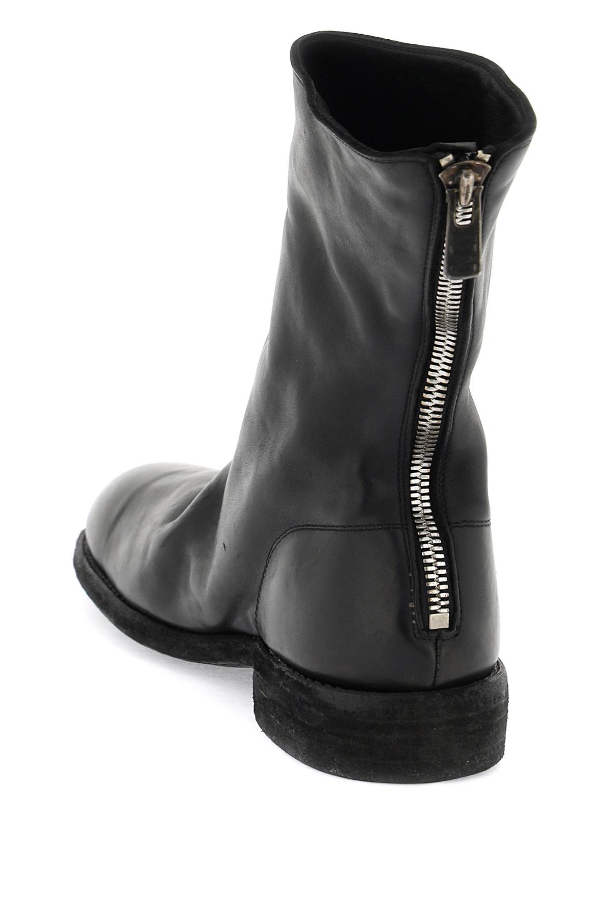 Shop Guidi Leather Boots In Black (black)